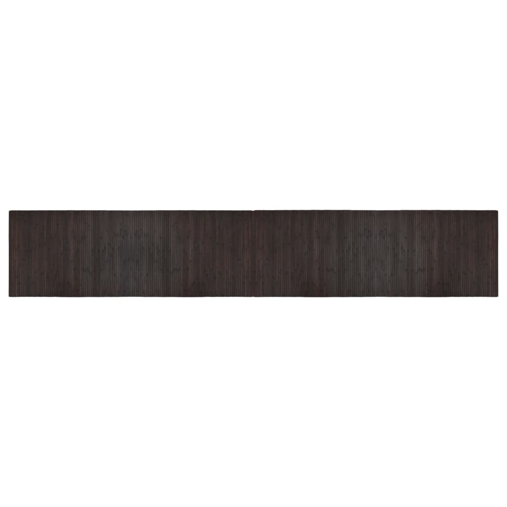 Tapis rectangulaire marron foncé 70x400 bambou - 2