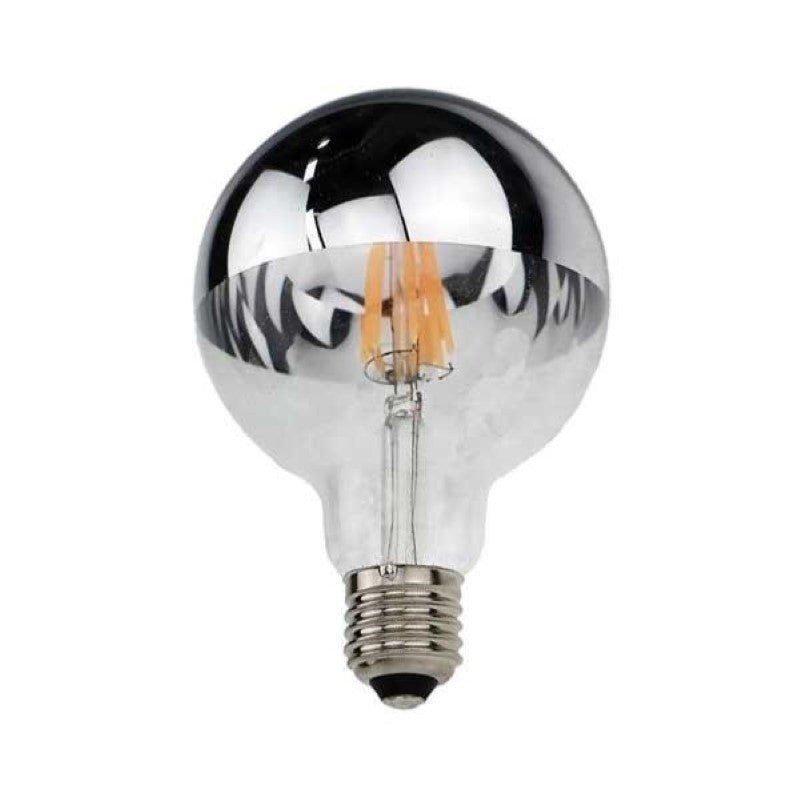 Ampoule LED E27 Filament 7W G95 Reflet Argent - Blanc Chaud 2300K ...