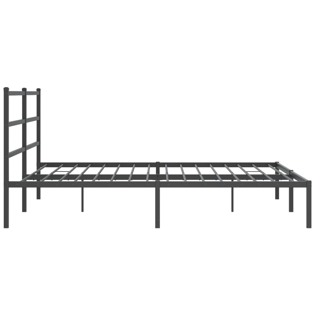 Estructura cama sin colchón con cabecero metal negro 180x200 cm vidaXL - 6