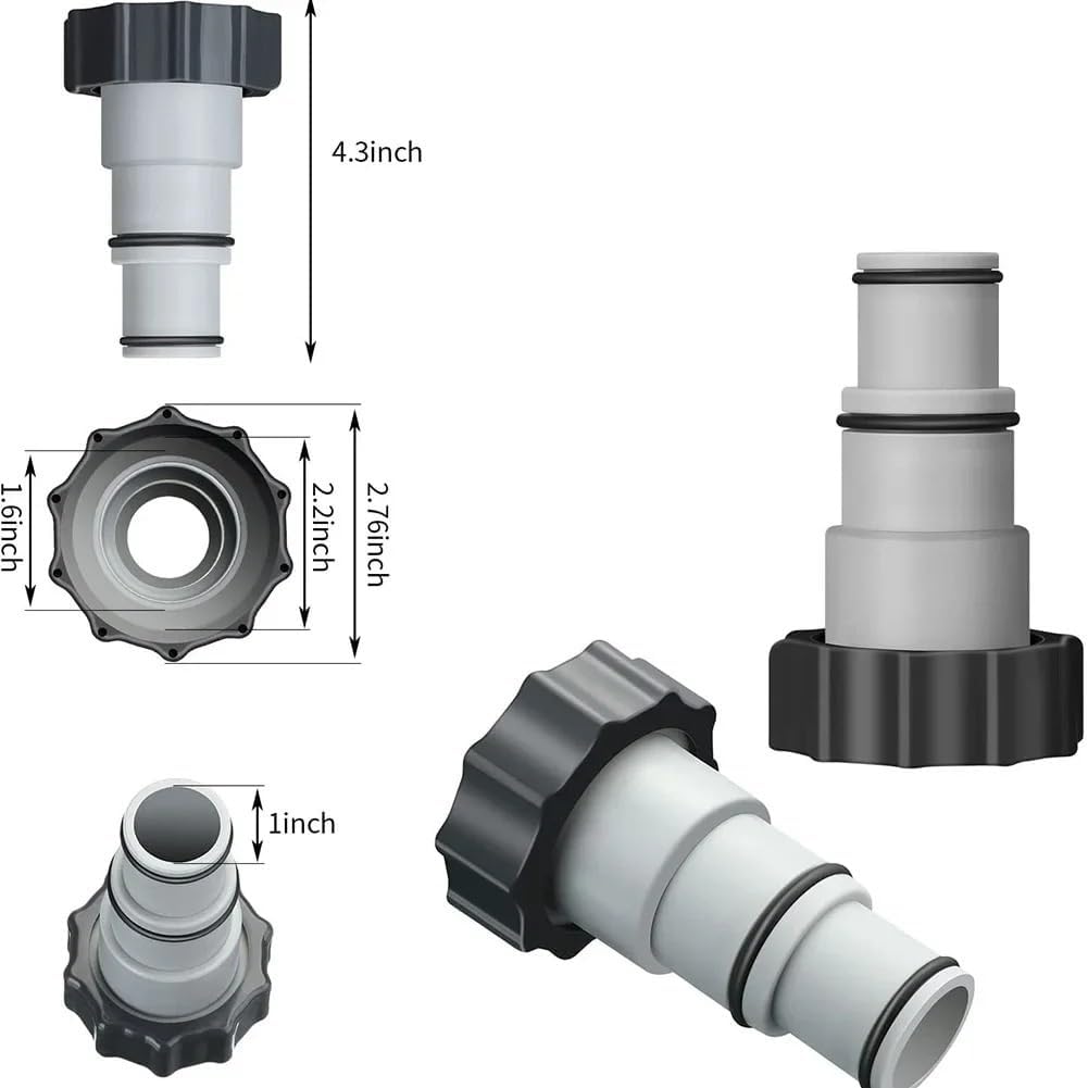 4 Pezzi Adattatore Piscina, Sostituzione Adattatore per Tubo Serie Intex A con Filettatura, Tubo Adattatore per Pompa per Kit Piscina | Leroy Merlin