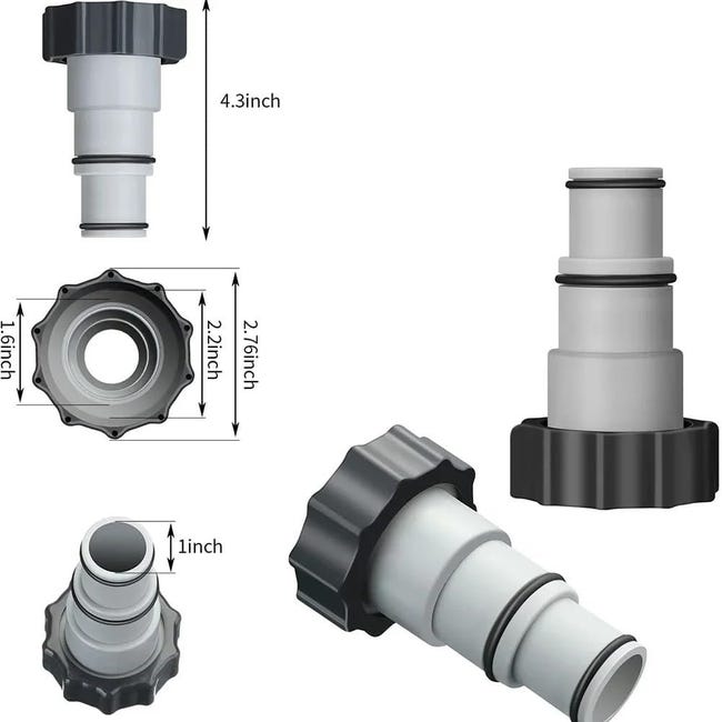 4 Pezzi Adattatore Piscina, Sostituzione Adattatore per Tubo Serie Intex A con Filettatura, Tubo Adattatore per Pompa per Kit Piscina | Leroy Merlin 4 Pezzi Adattatore Piscina, Sostituzione Adattatore per Tubo Serie Intex A con Filettatura, Tubo Adattatore per Pompa per Kit Piscina | Leroy Merlin