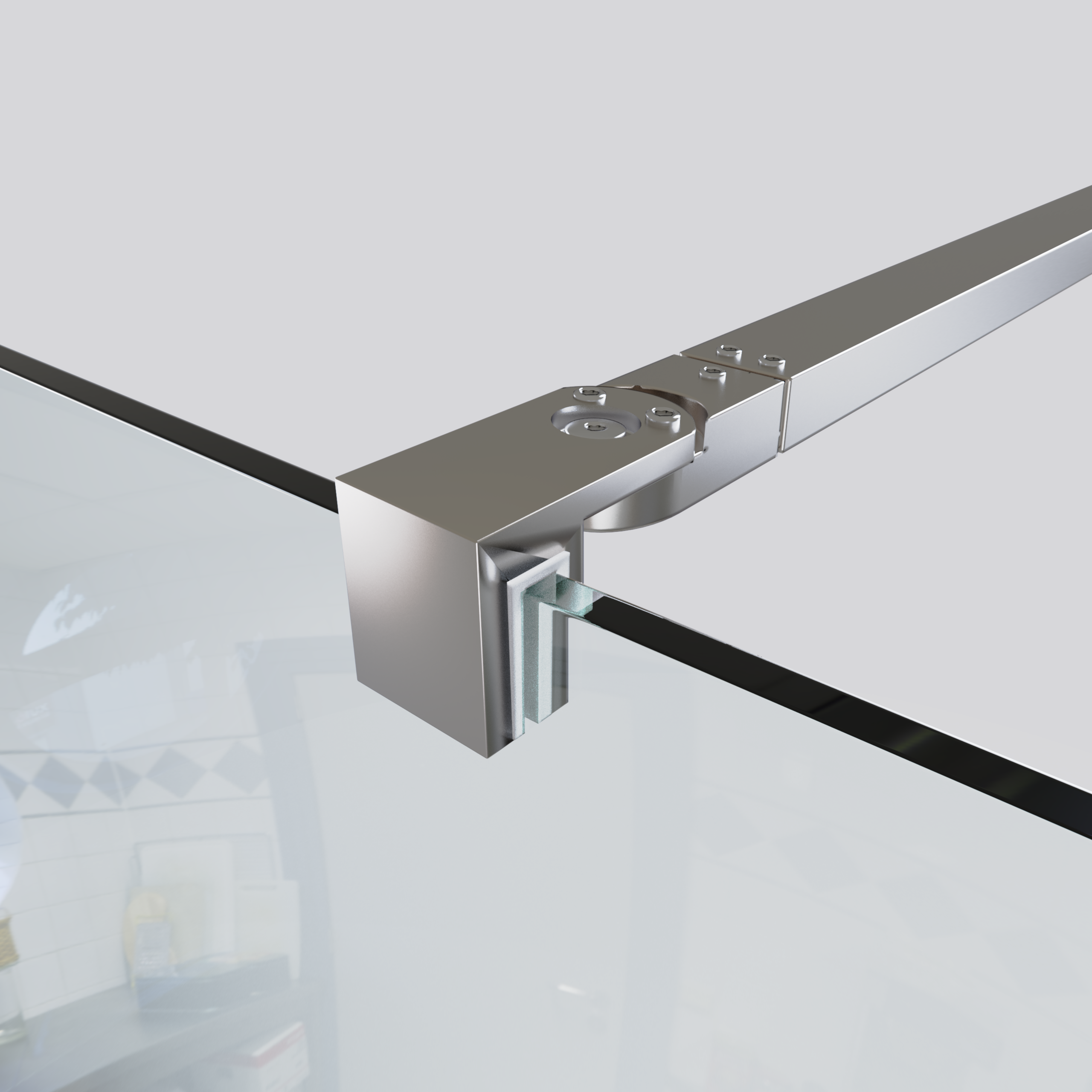 Mampara de ducha fija 90 cm translucida cromo plata antical 8mm 200 cm alto - 3