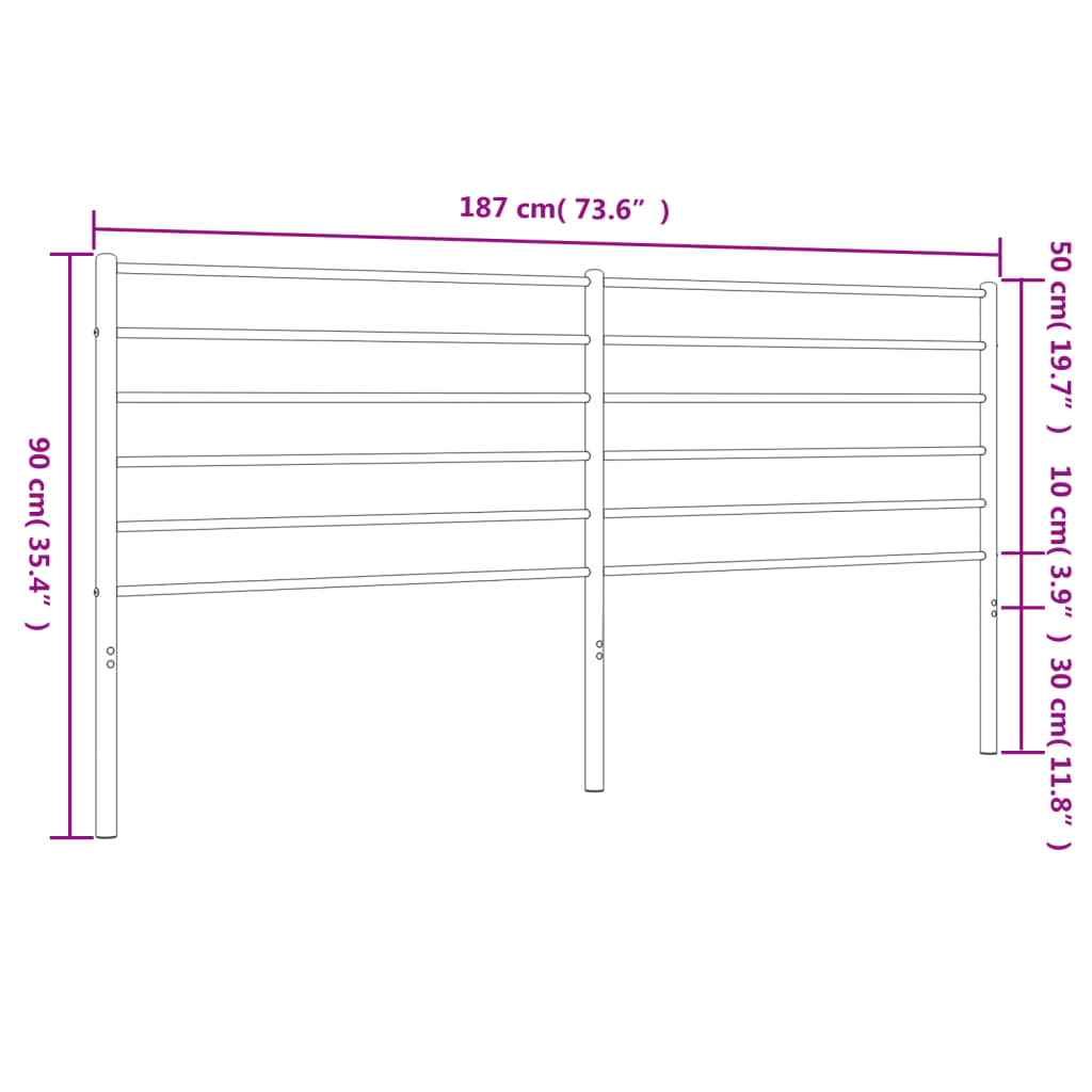 Tête de lit métal noir 180 cm - 7