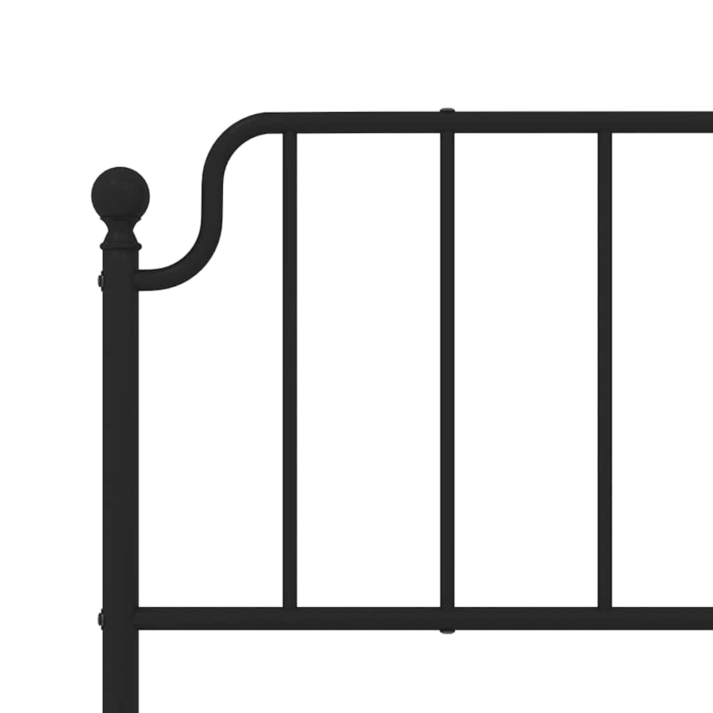 Estructura cama sin colchón con cabecero metal negro 183x213 cm vidaXL - 9