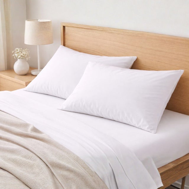 Juego de sábanas liso 100% Algodón Blanco cama de 150cm Donegal Collections