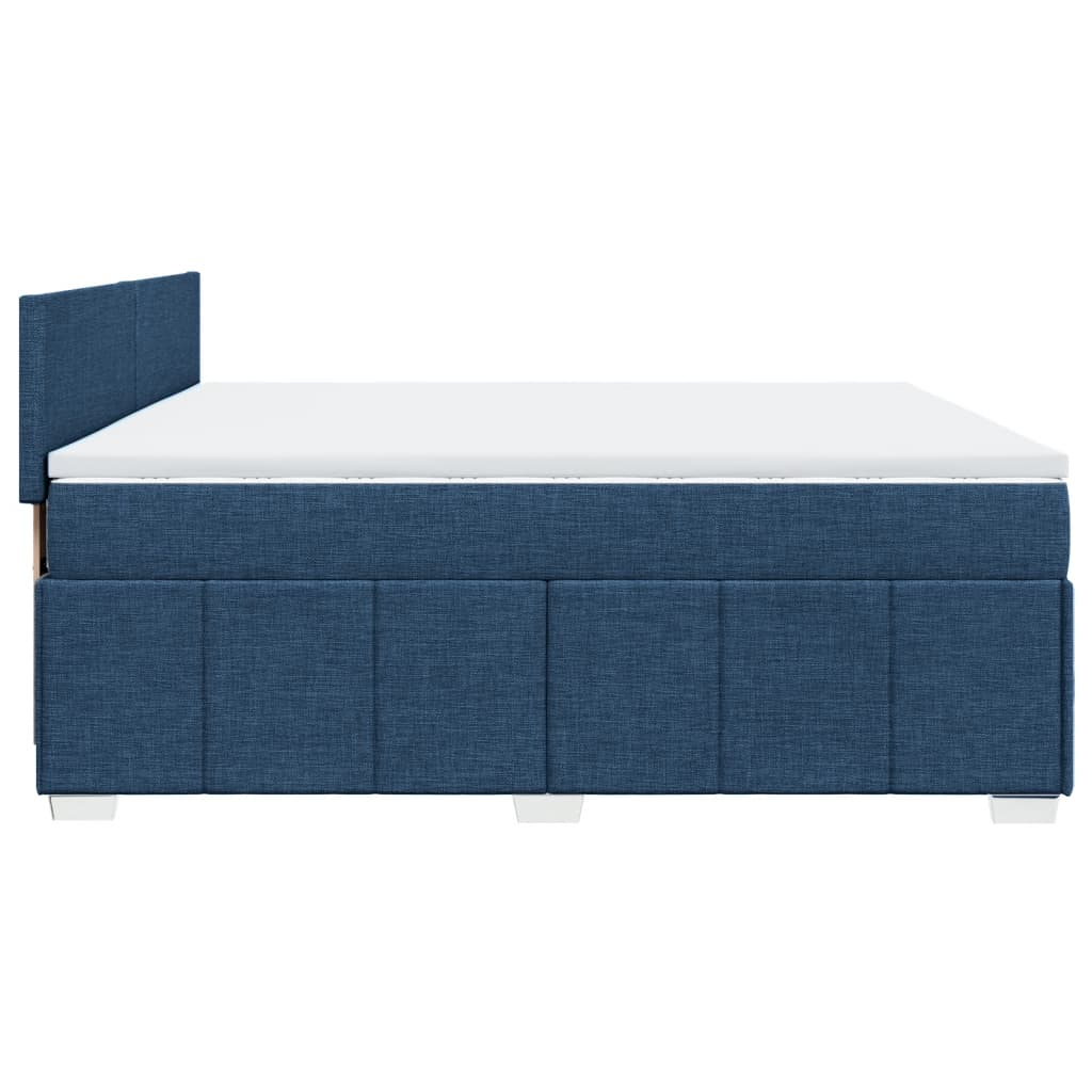 Maison Exclusive - Sommier à lattes de lit avec matelas Bleu 200x200 cm Tissu - 5
