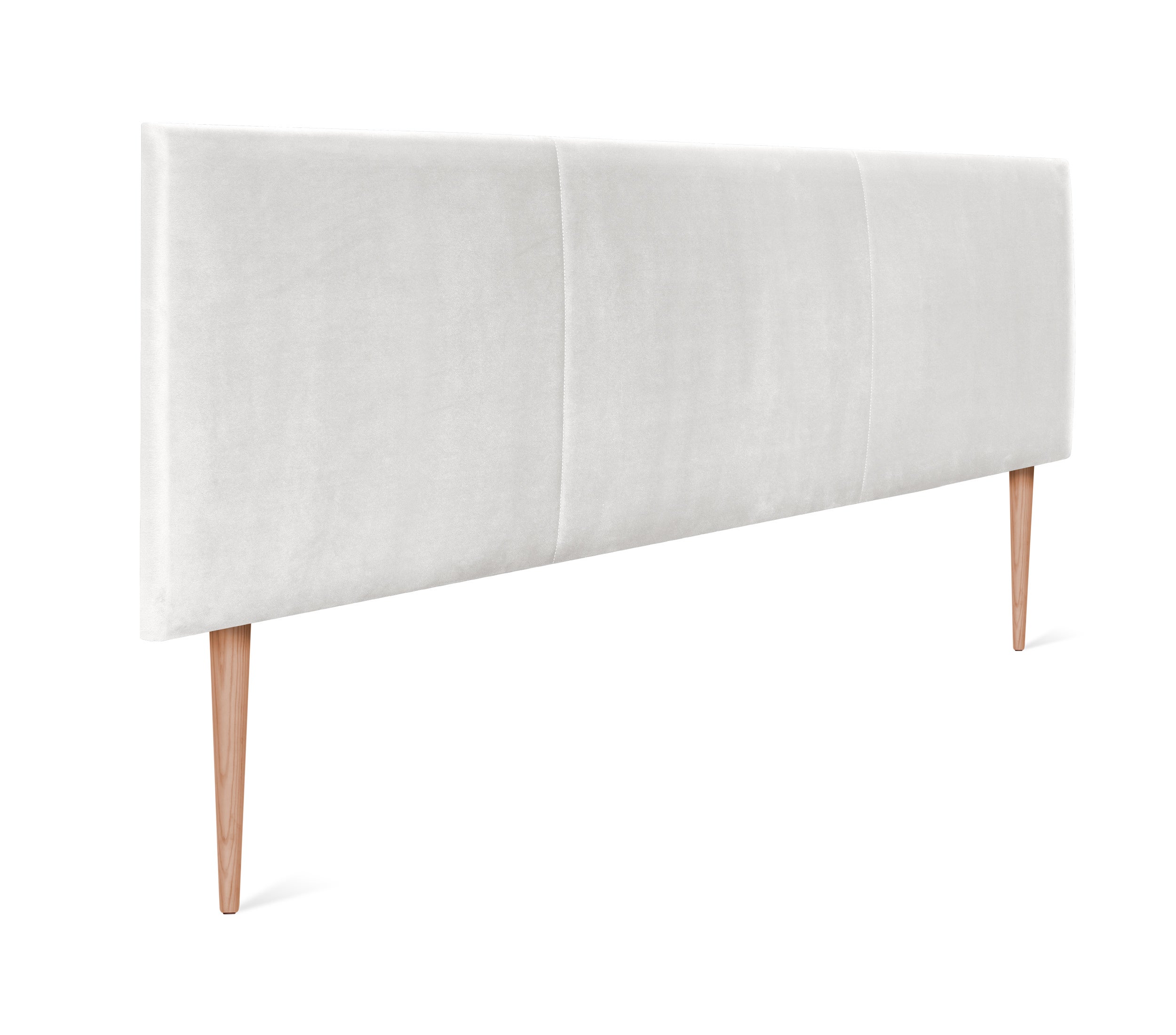 Dhome cabecero terciopelo alta gama modular con patas liso moderno cabezal tapizado cama lujo dormitorio acolchado (terciopelo blanco visón, 145cm)