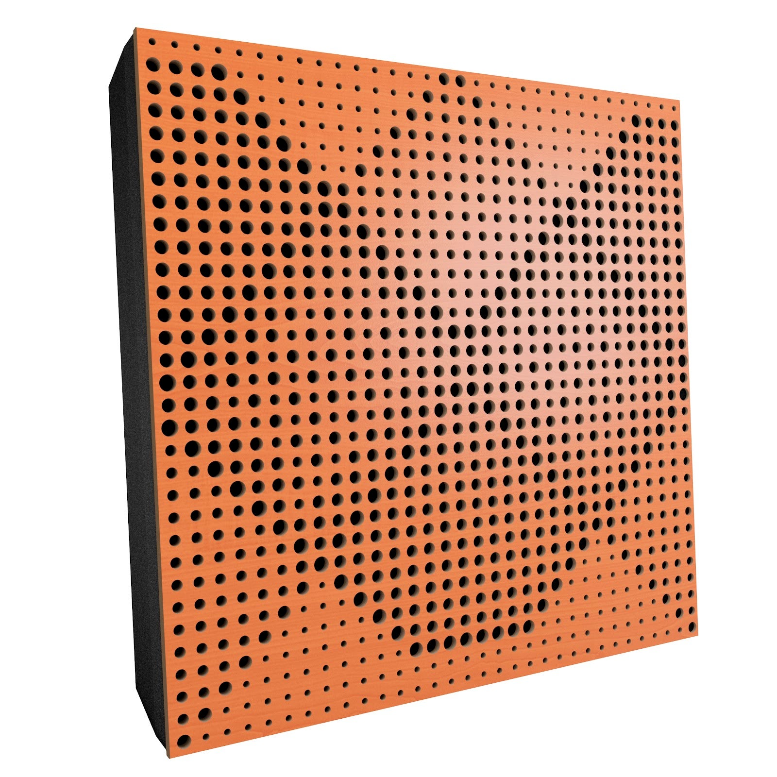 Lot de 2 Panneaux acoustiques WILDS-F décoratifs insonorisants 50x50x5 cm - MDF perforé laminé, tissu et mousse acoustique -Cerise+Noir - 2