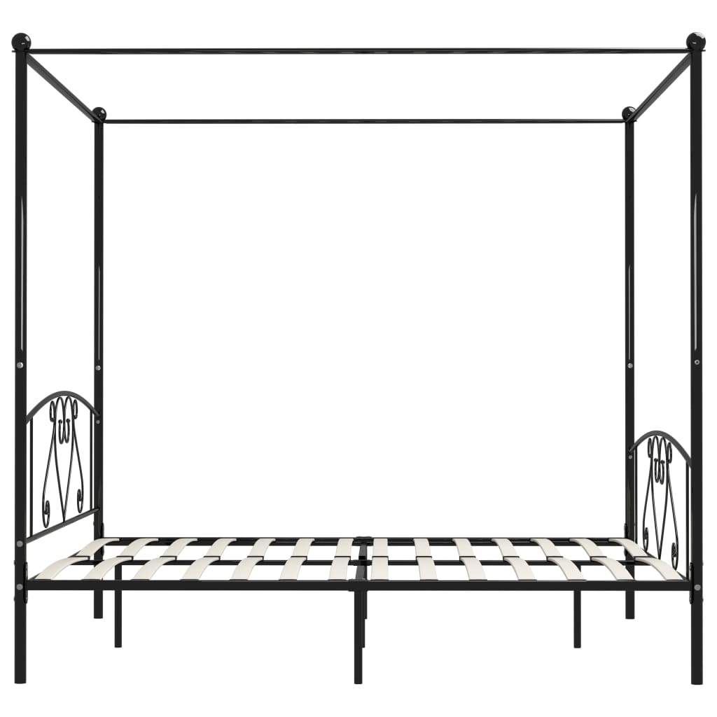 Maison Exclusive - Estrutura de cama com dossel 200x200 cm metal preto - 4