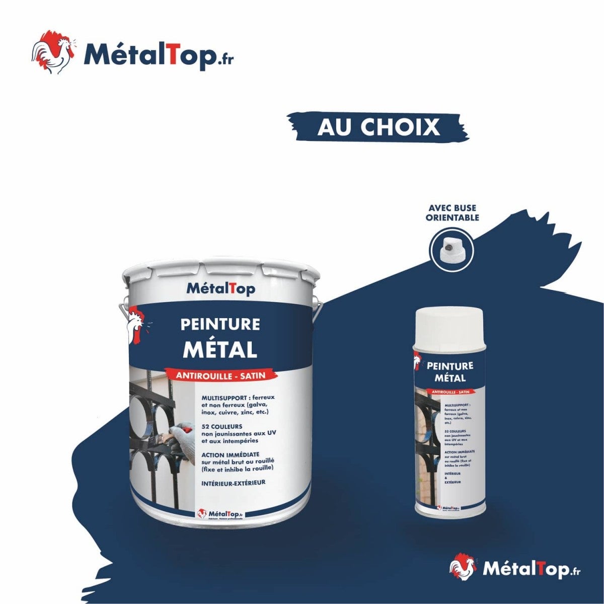 Peinture Metal - Brun gris - RAL 8019 - 1 L - Métaltop - 6