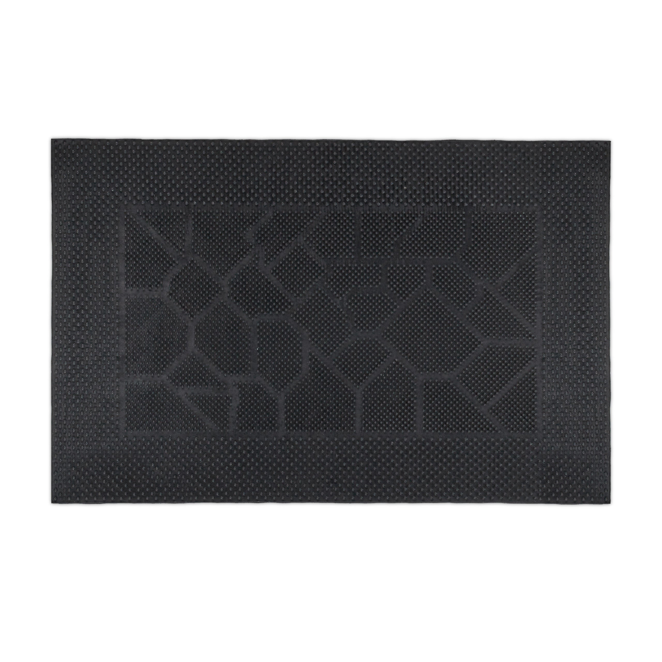 Relaxdays felpudo goma, 40x60 cm, tapete pinchos, interior y exterior, resistente a la intemperie, antideslizante, negro