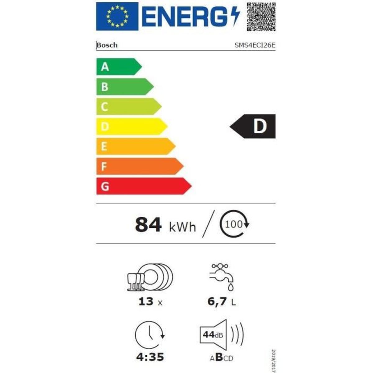 Lave vaisselle pose libre Bosch Serie 4 SMS4ECI26E 60 cm 13 couverts 44 dB Home Connect - 4