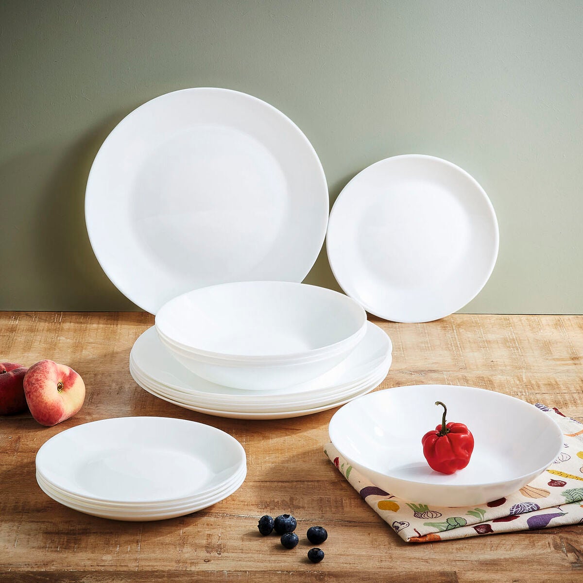 THE CHEF COLLECTION, Set de 6 uds, Ensaladera Porcelana, Bowl Porcelana, Platos Hondos Blancos