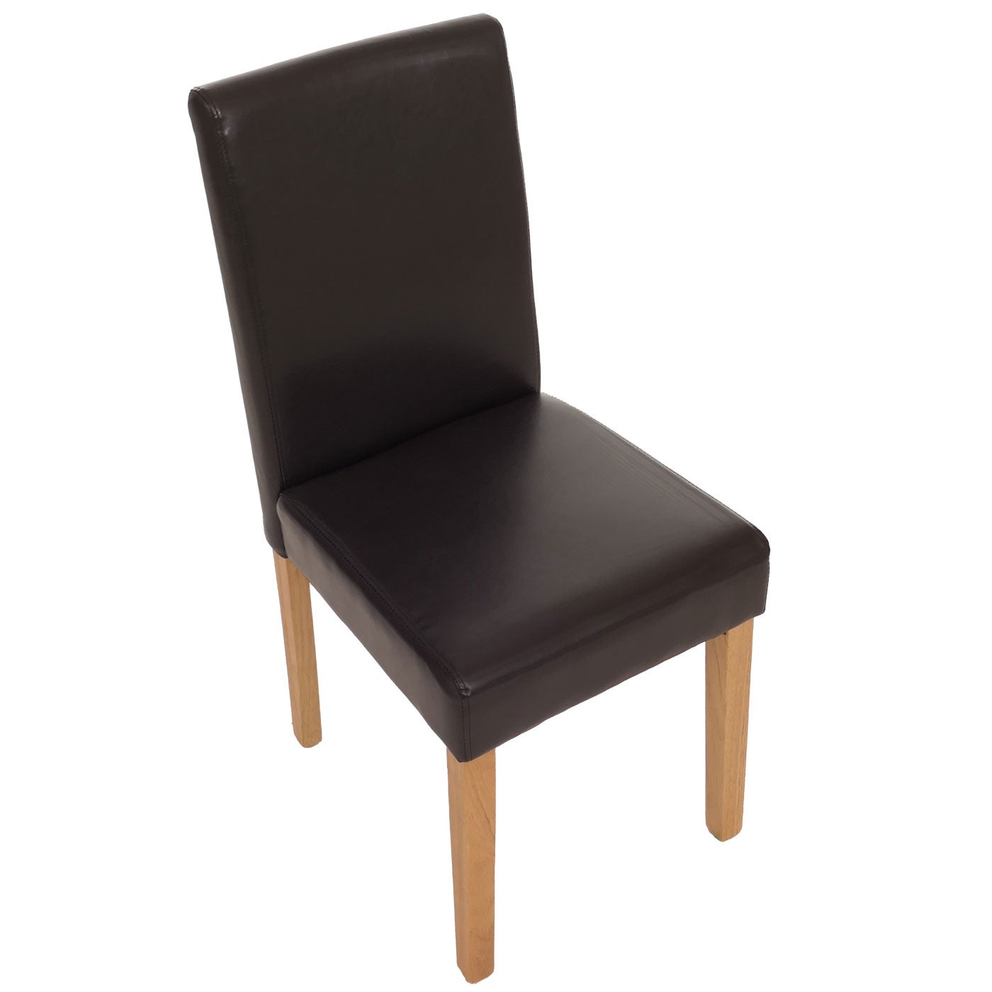 Lote de 6 sillas de comedor Silla de cocina Littau ~ polipiel, marrón, patas claras - 9
