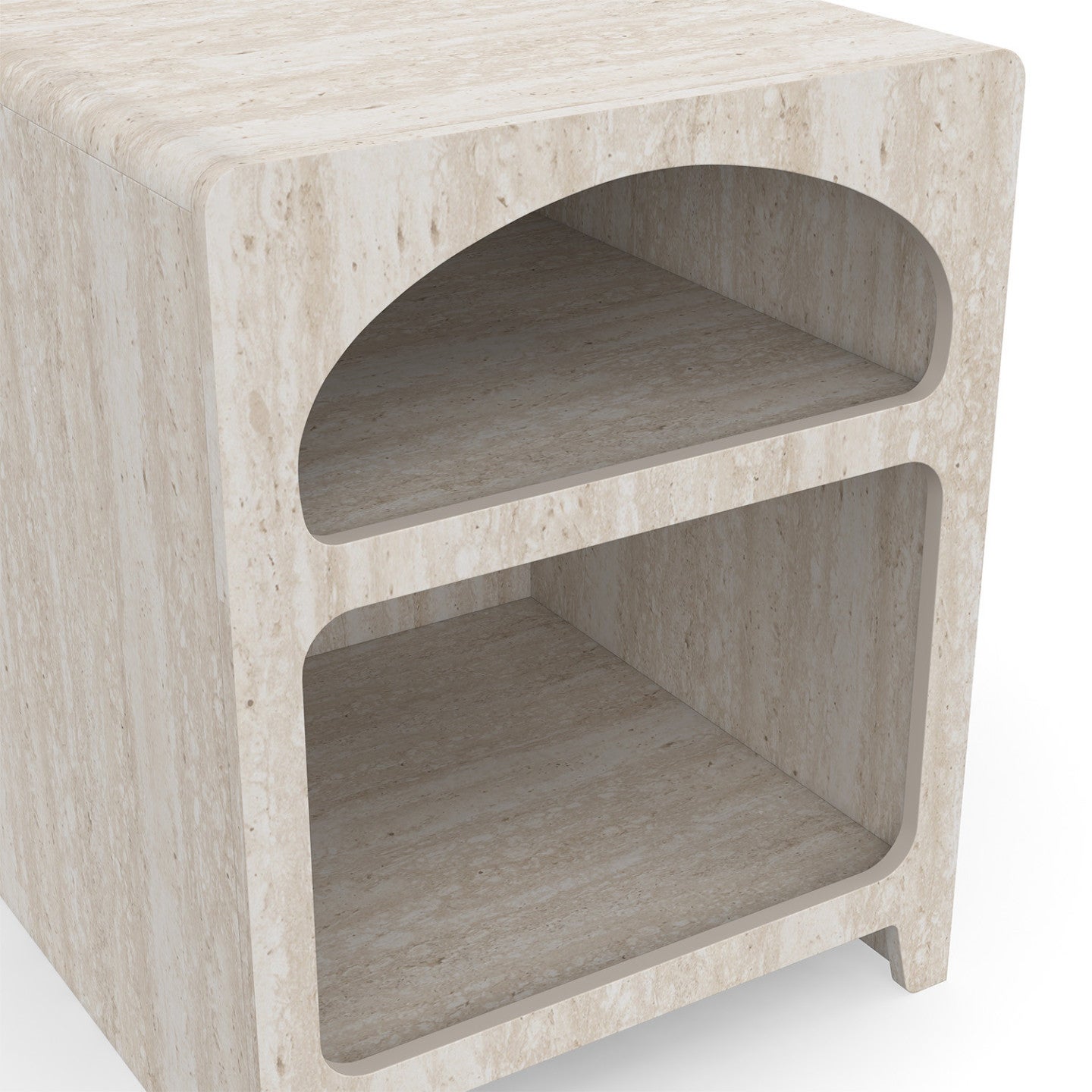 Lot de 2 tables de chevets organiques ALESIA beige effet marbre 2 compartiments - 5