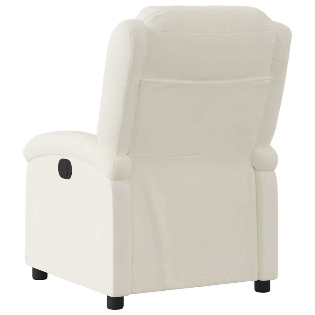 Fauteuil inclinable électrique Crème Velours - 4