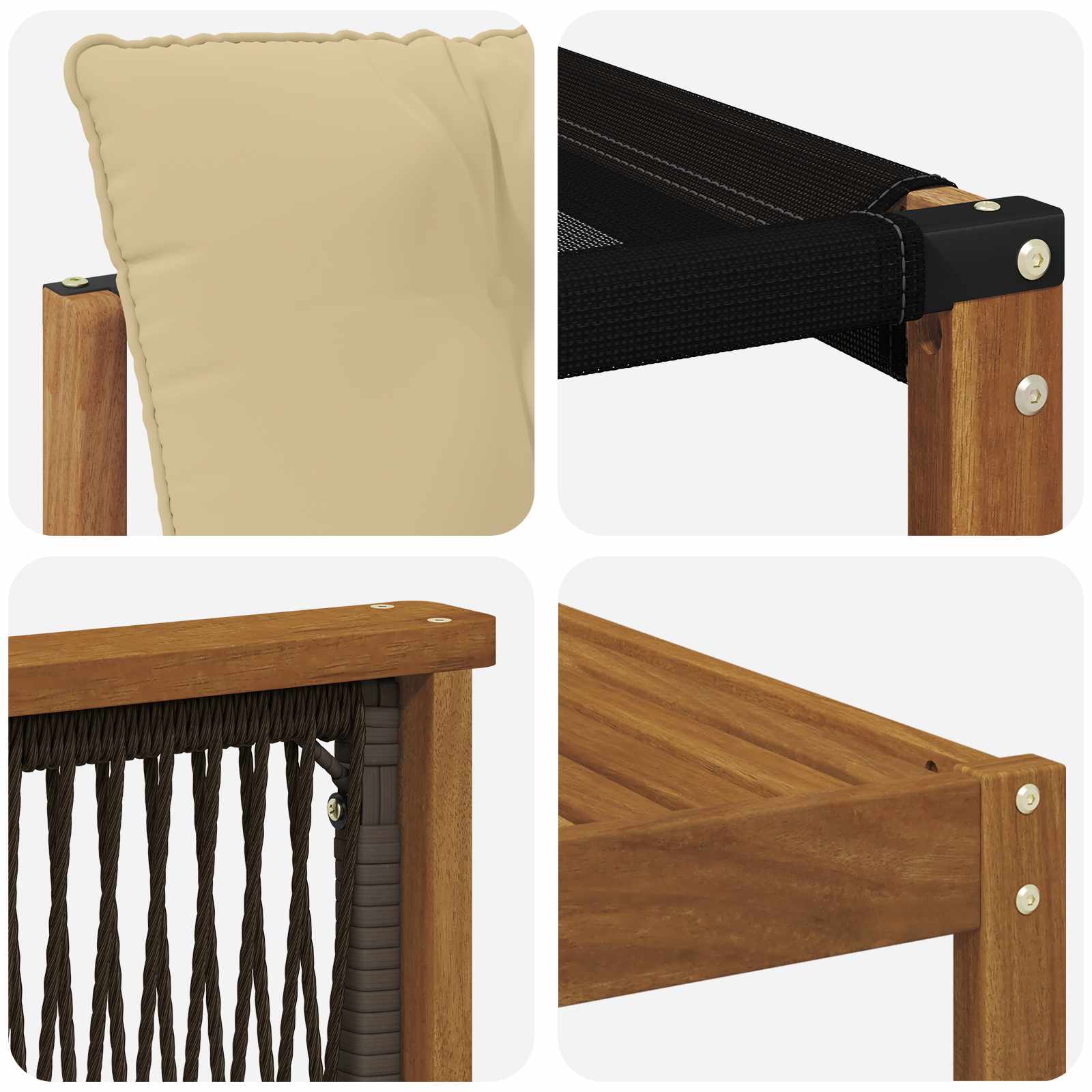 Ensemble de canapés d'extérieur 9 pièces naturel et beige - 8