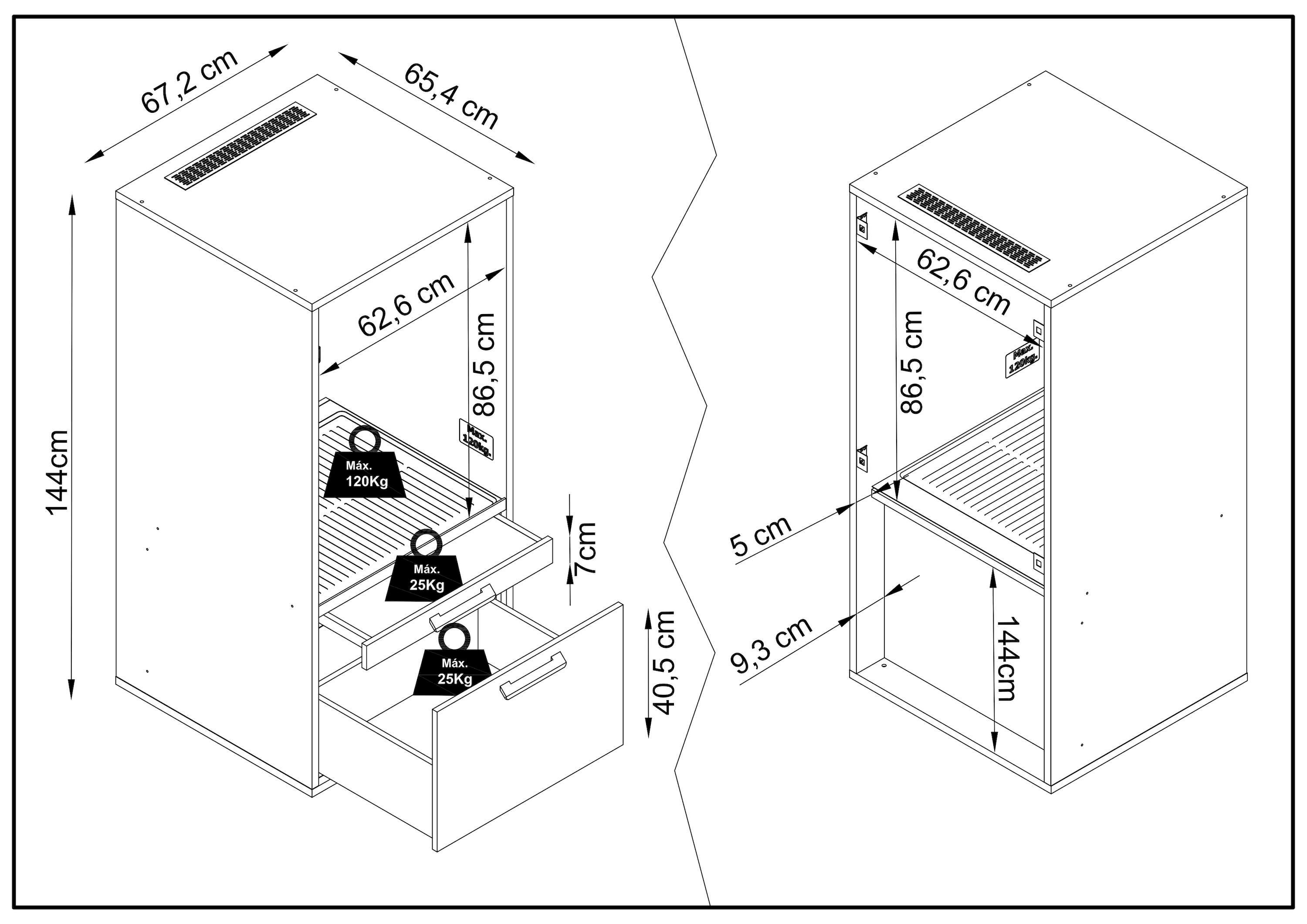 Mueble armario para lavadora T-BATH 67,2x144cm blanco - 4