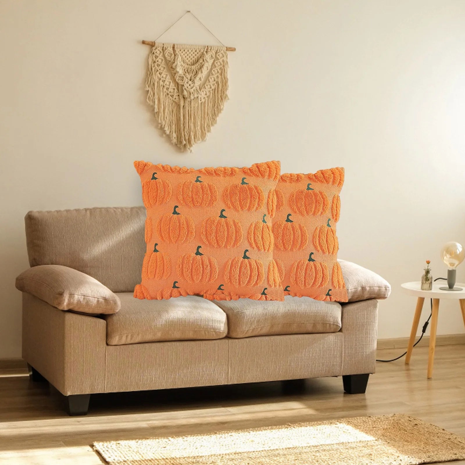 Set Di 4 Federe Per Cuscino Halloween 40x40 Cm – Gatto Nero, Zucca, Fantasma E Strega – Decorazione Divano E Camera Da Letto
