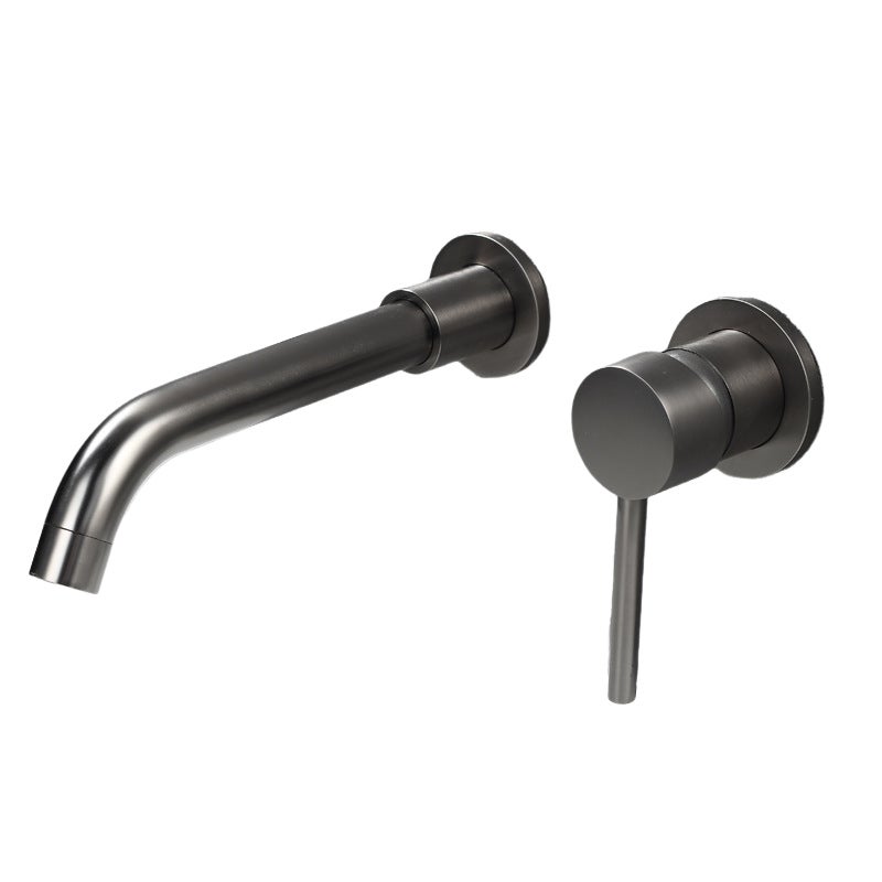 Bateria łazienkowa ścienna, jednouchwytowa, obrotowa wylewka 360 stopni, regulacja ciepłej i zimnej wody (szara)