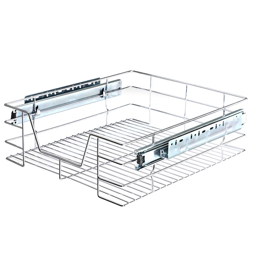Cassetto Estraibile Cucina 2 Pezzi – 41,5–55 Cm Profondità, 29–48 Cm Larghezza, Con Guide Smorzate