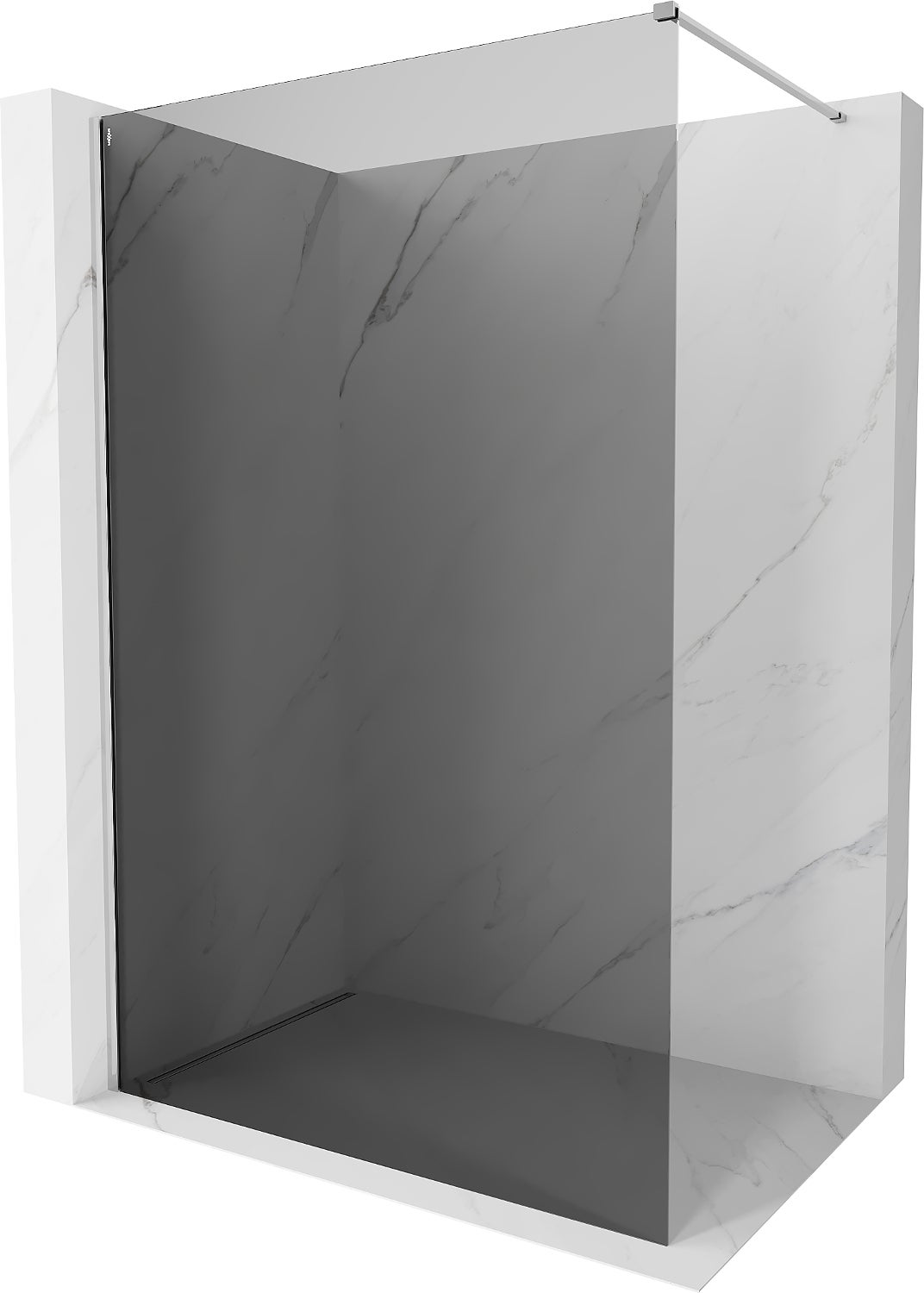 Mexen Kioto-X ścianka prysznicowa Walk-in 150 x 200 cm, grafit 10 mm, chrom - 800-150-101-01-40-X