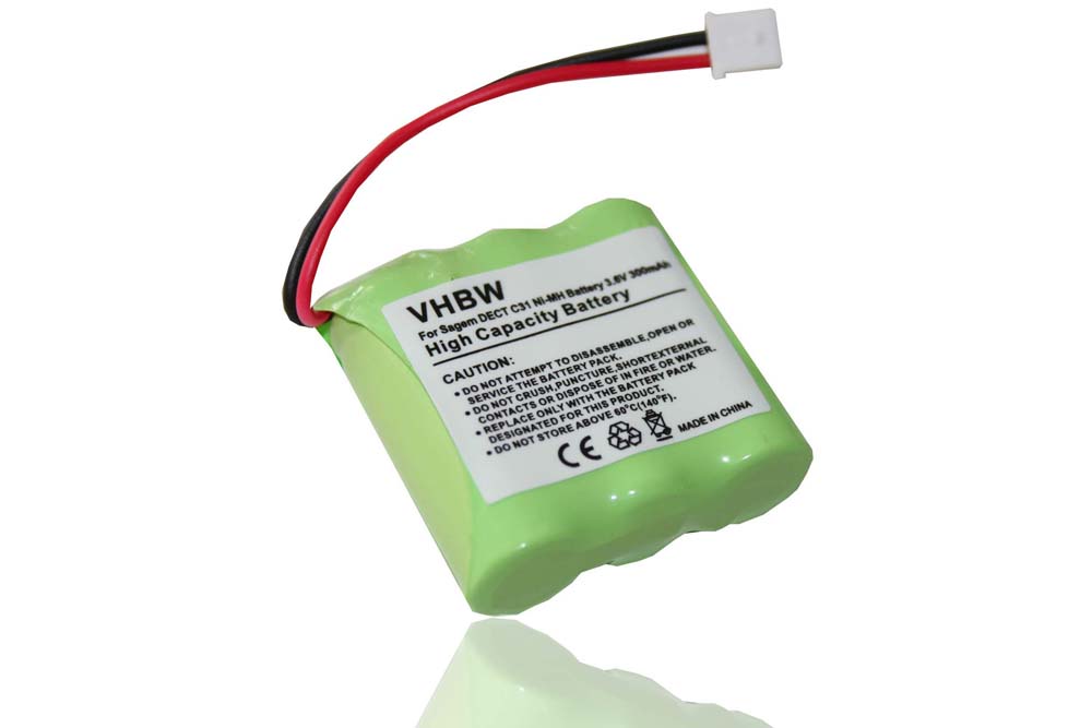 Vhbw Lot De 2 Batteries 320mAh 3.6V NiMH Compatibles Sagem D10T Et D15T – Téléphone Fixe Sans Fil Longue Autonomie
