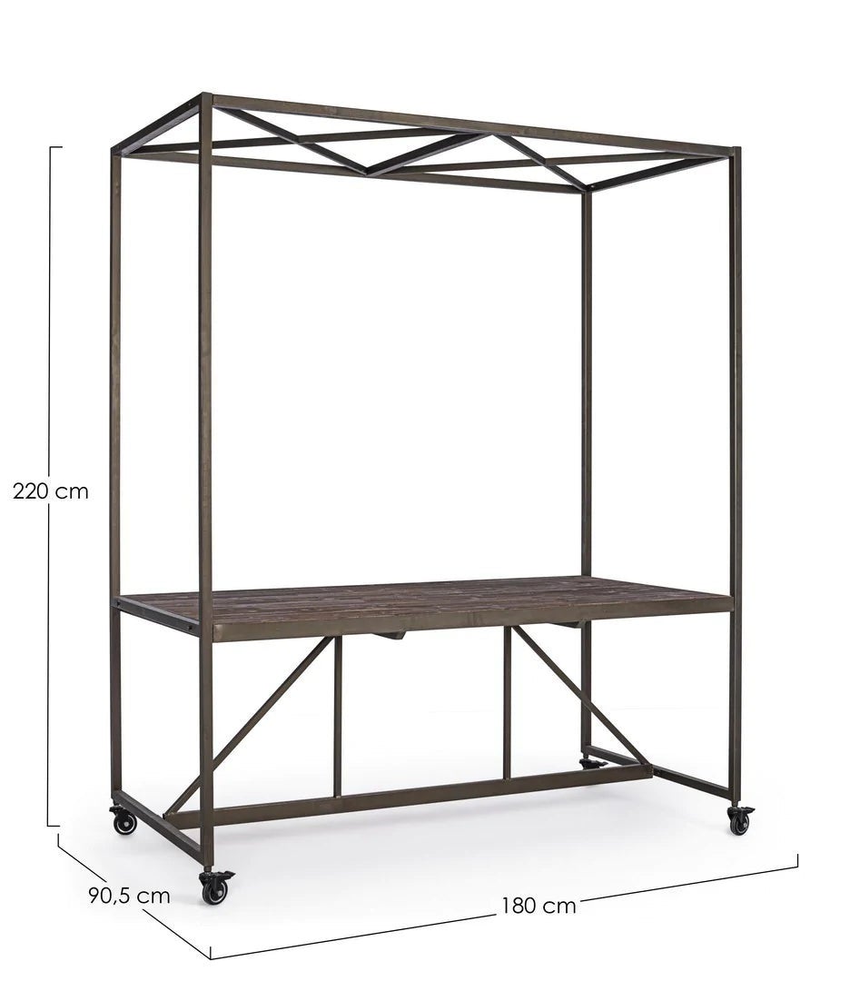Table de présentation industrielle avec toit 180x220h cm - 2