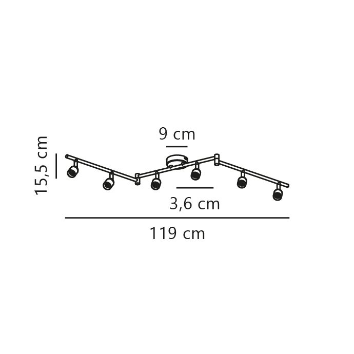 Spoterie AVENUE 6-Rail Métal Acier Brossé, H.15.5 - IP20 - GU10 /Nordlux Intérieur - 2