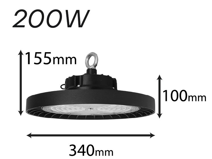 TASINUO Faretto LED 200W 2 Pezzi, 20000LM UFO Lampada da Officina Industriale, 7000K Bianco Freddo Lampada da Garage, IP65 Impermeabile Faro LED, Plafoniera per Garage Magazzini Fabbrica Palestra