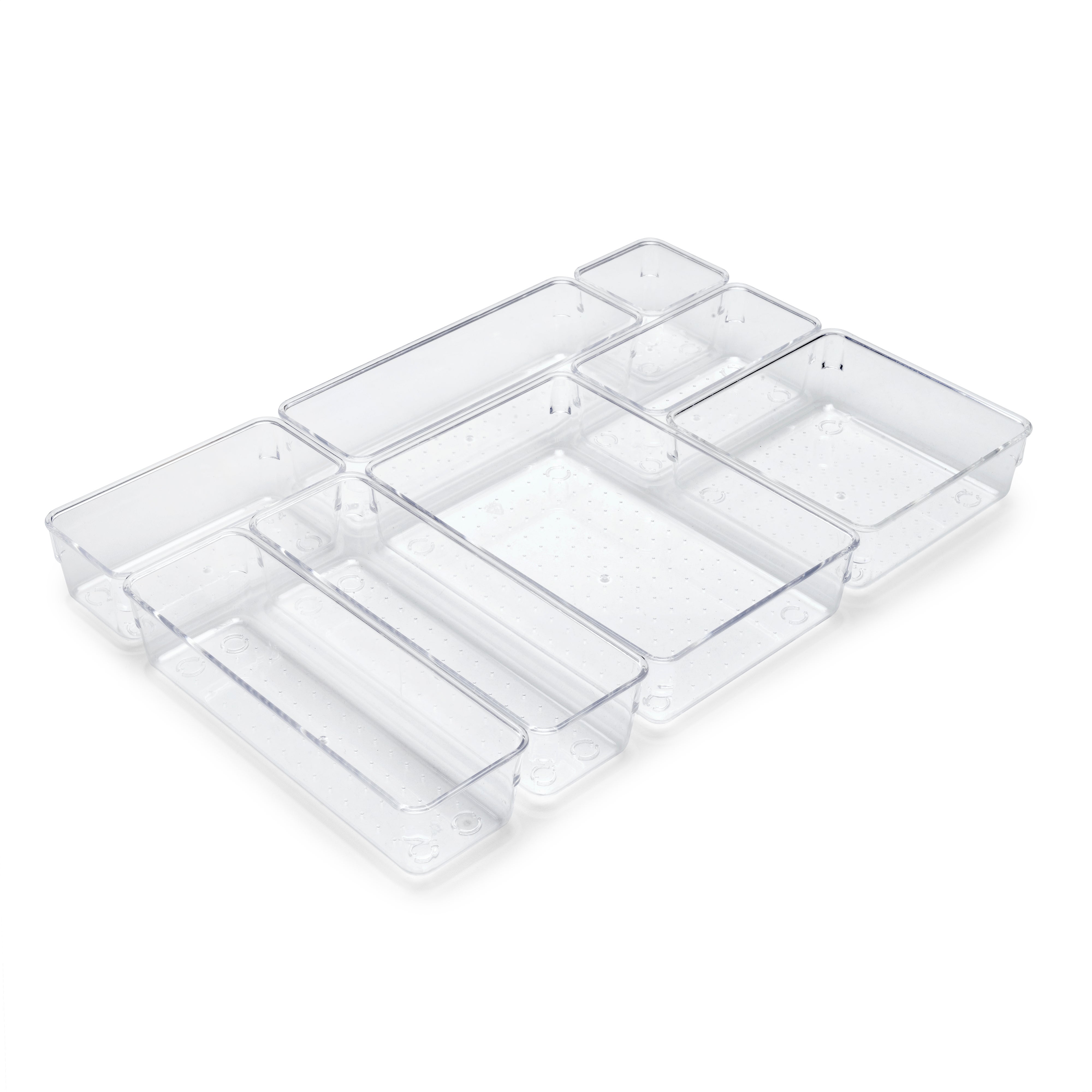 Emuca Zestaw 8 pojemników do szuflady Cube, Plastik, Przezroczysty