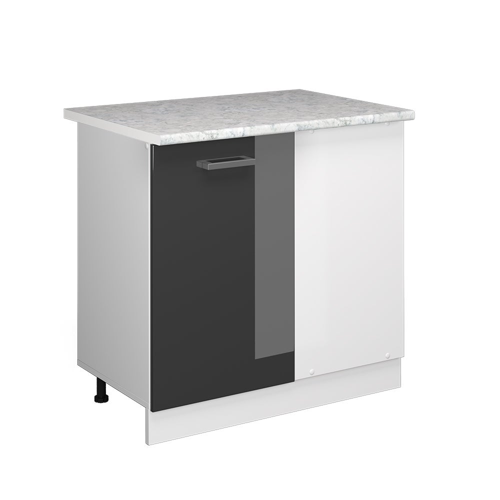 Mueble Alto Vicco R-Line Con Puertas De Cristal - 80 Cm, Antracita Brillo/blanco, Ideal Para Lavadero O Hobby
