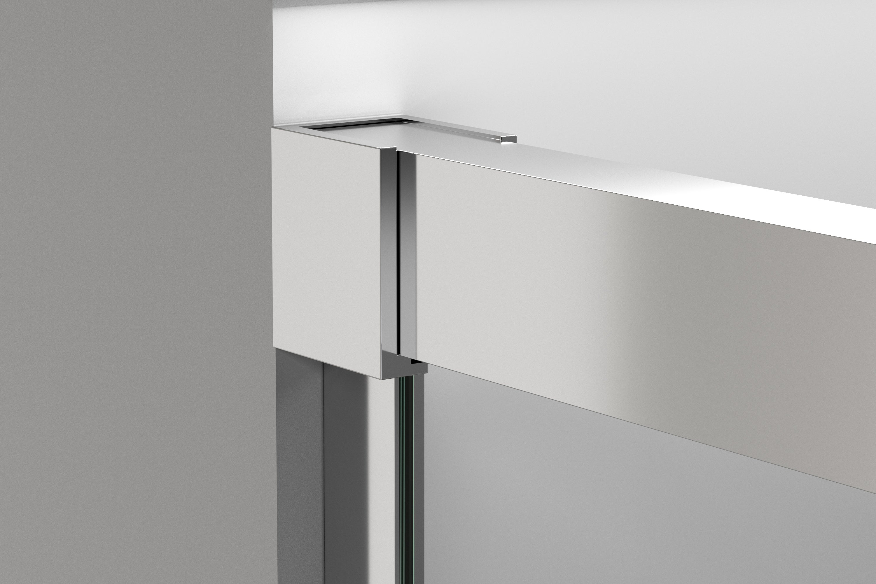 Parete doccia angolare 2 pannelli fissi 2 porte | Anteriore 130 - Laterale 70 cm | Vetro Trasparente 6mm Anticalcare Altezza 195cm | Cromo lucido - 2