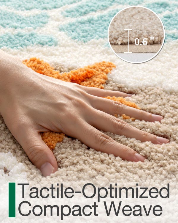 Tapis de bain de plage, antidérapant, idéal pour la salle de bain, la cuisine et l'entrée, motif coquillage et étoile de mer, 50 x 80 cm - 5