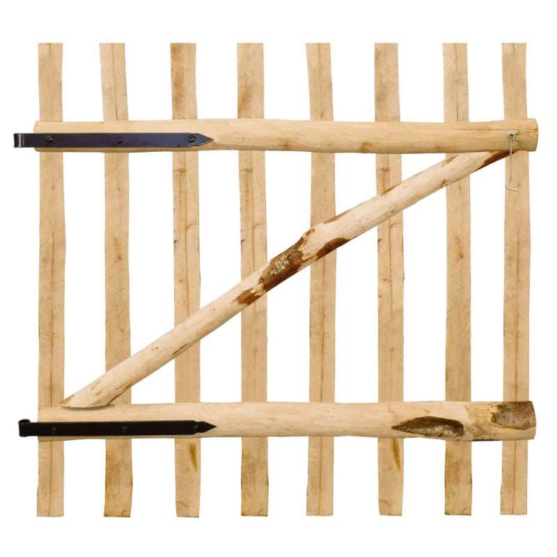 vidaXL Cancello Singolo per Recinzione in Legno di Nocciolo 100x100 cm - 2