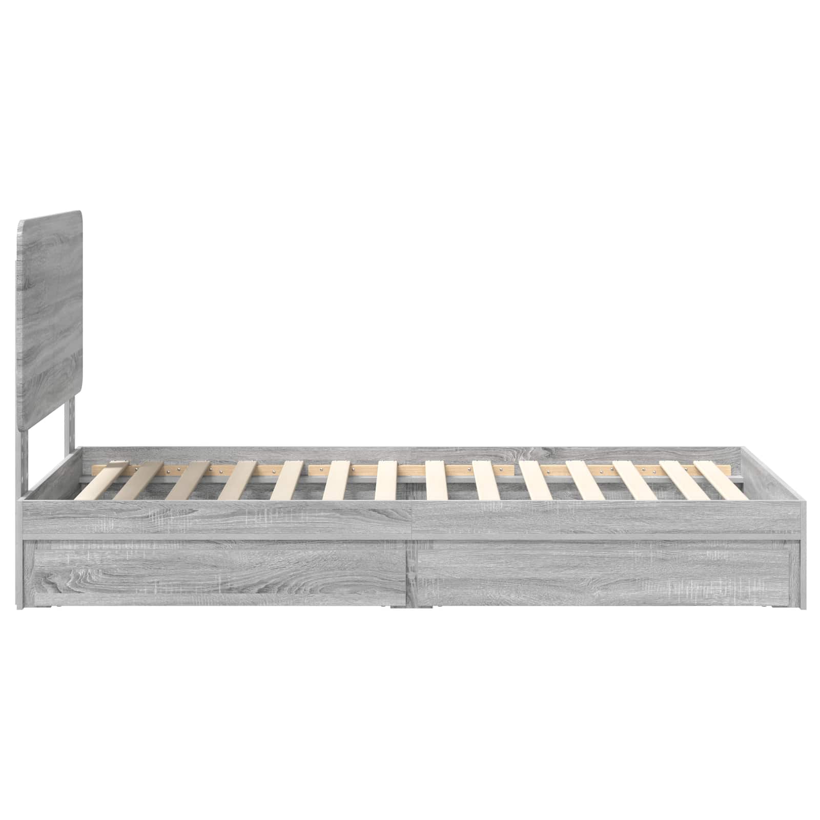Lit de rangement Gris 90 x 200 cm Panneau de bois - 9