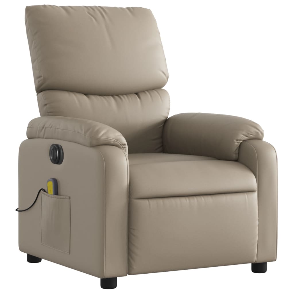 Fauteuil de massage，Fauteuil de Salon，Chaise de massage inclinable électrique cappuccino similicuir CDS91257 - 3