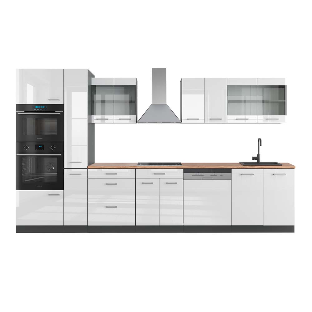 Cuisine R-Line Anthracite brillant/blanc 140cm , PT Anthracite Vicco