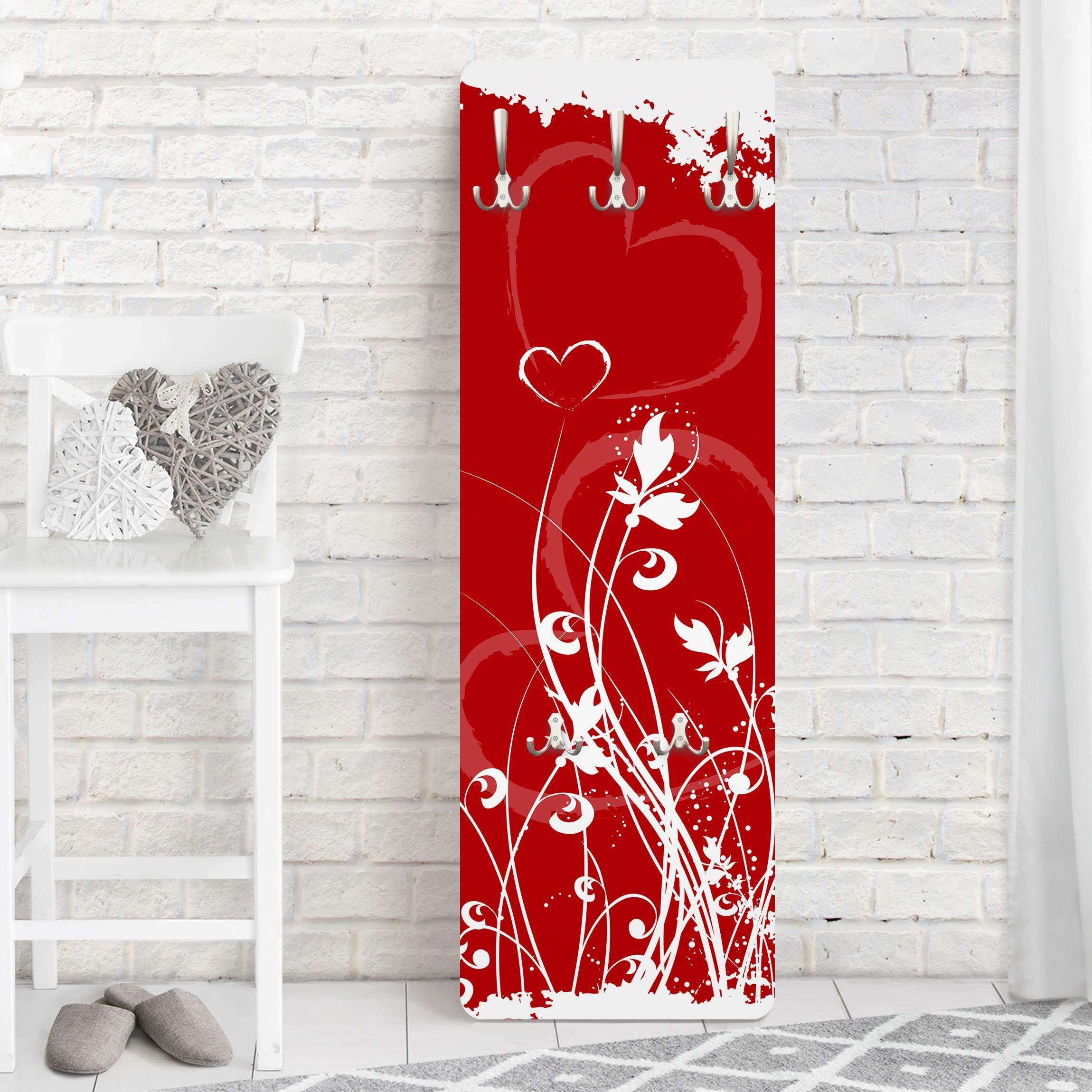 Porte Manteau Mural Motif Patère Murale Bois Portemanteau Moderne Rouge Botanique 450 Entree 119 X 39 Cm 91066044