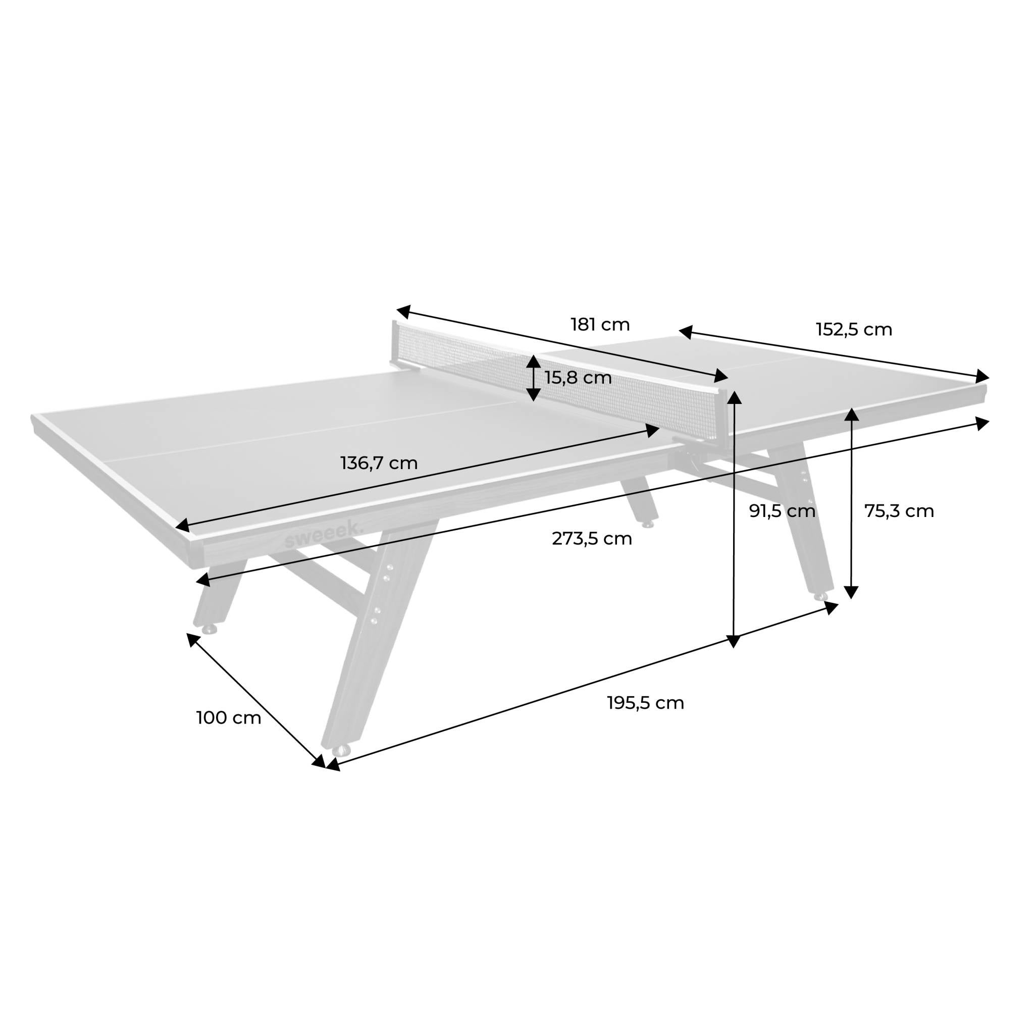 Table de ping pong intérieur deluxe gris avec 2 raquettes et 3 balles TABLE DE PING PONG INTÉRIEUR DELUXE - 4