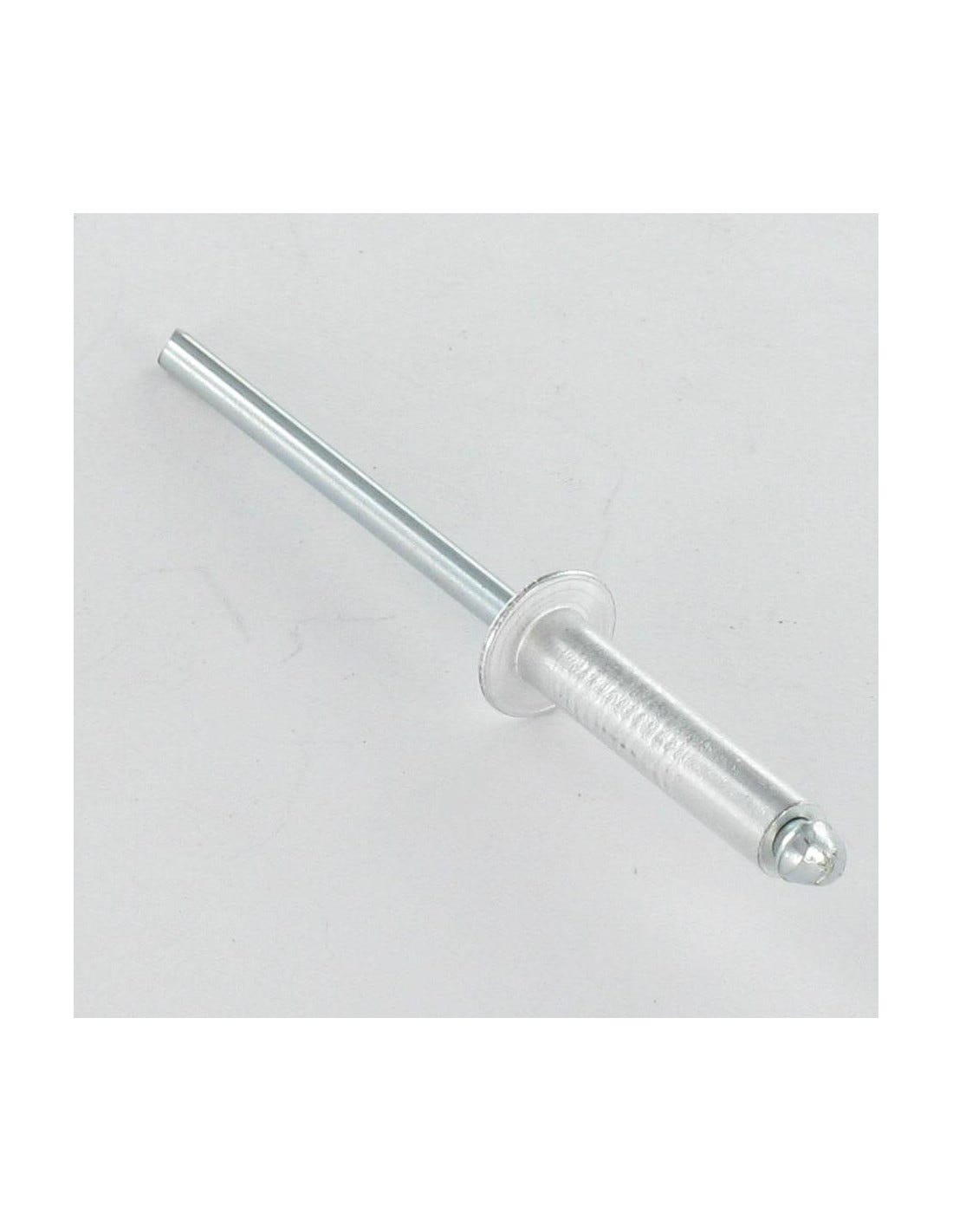Rivet aveugle Aluminium Tige acier 2.4X10 Epaisseur de serrage 6 à 8 ...