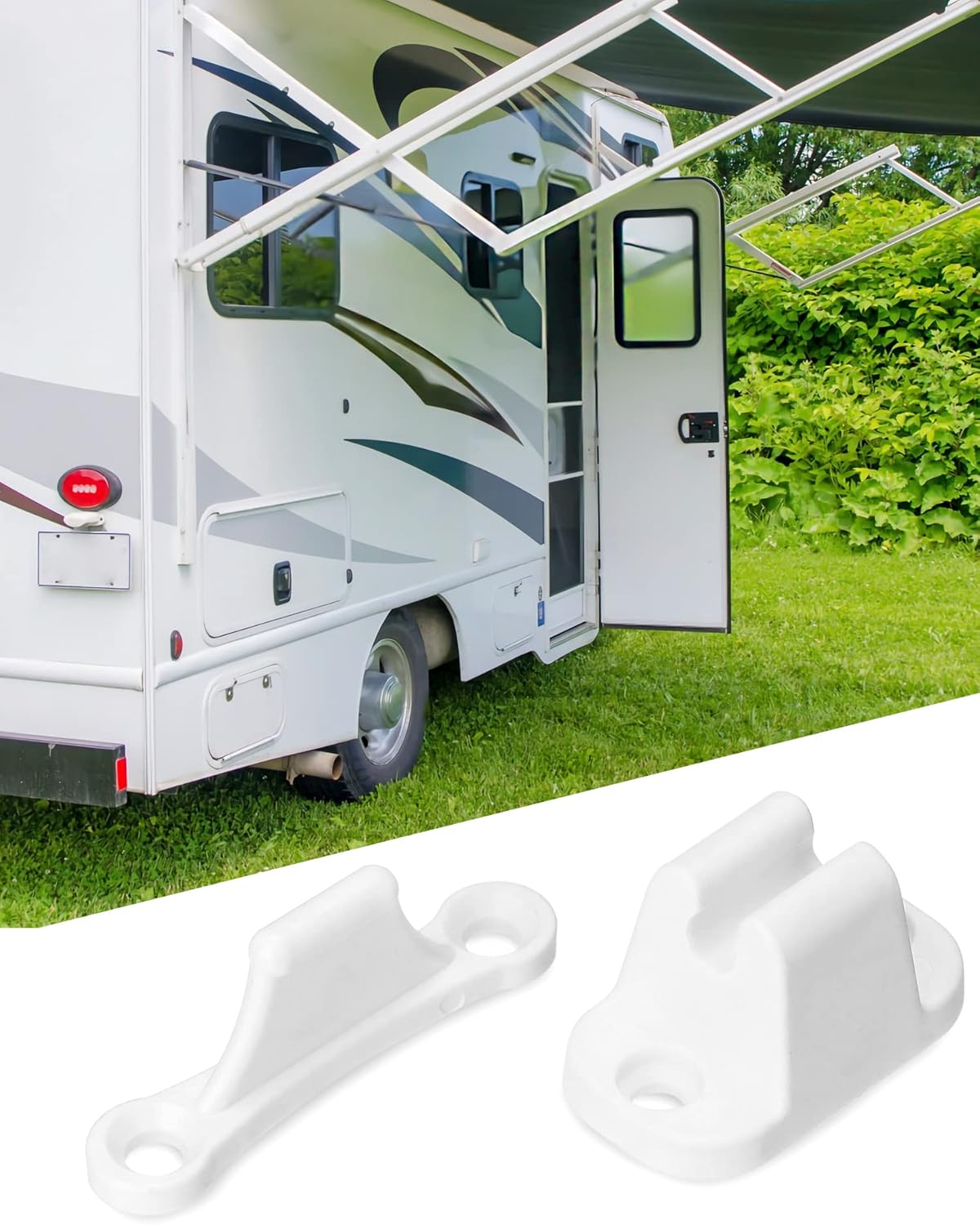 Lot De 2 Butoirs De Porte Pour Camping-car Et Caravane, Blanc