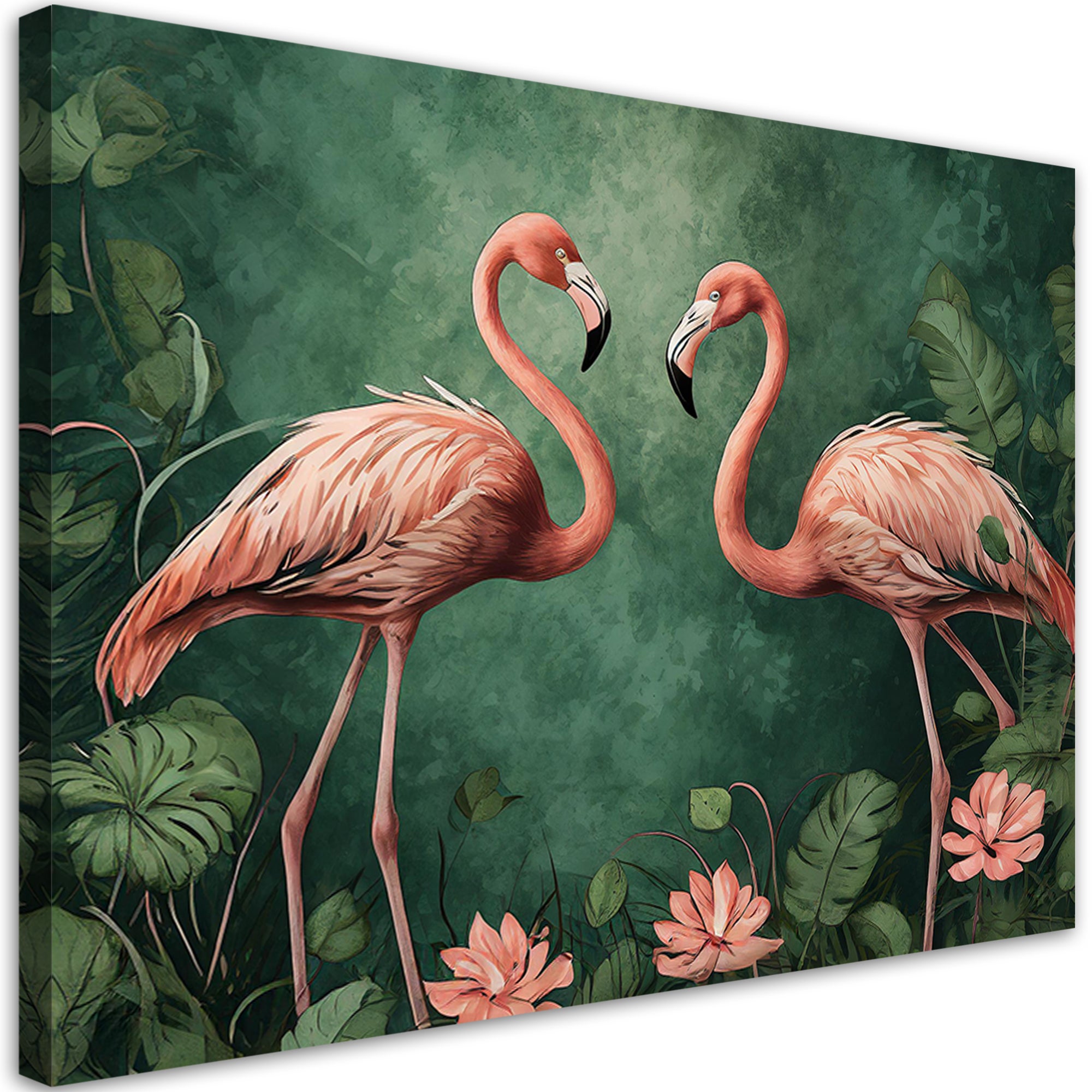 Obraz na płótnie, Tropikalne zwierzęta flamingi 120x80