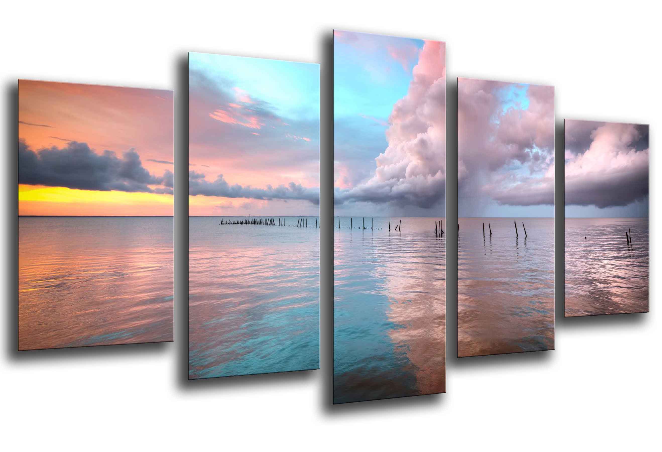 Tableau Bois Coucher De Soleil Paysage | Leroy Merlin