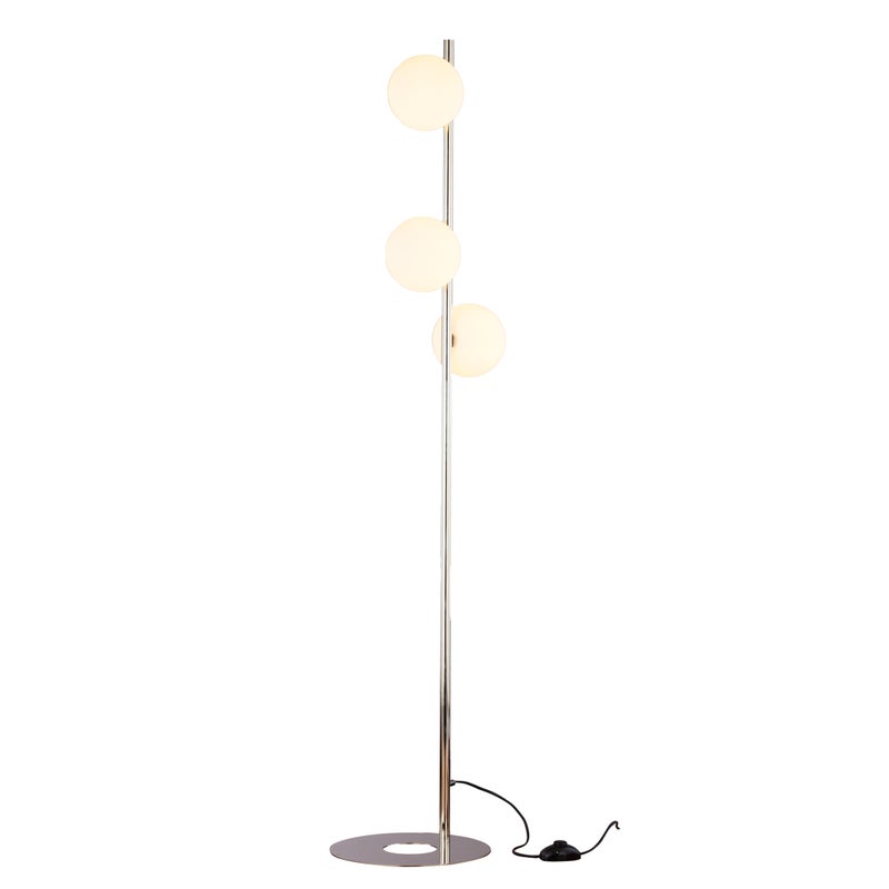 Lampa stojąca nowoczesna FEME nikiel-biała 3xG9x15W szkło wym:151x30x44cm IP20 Jupiter