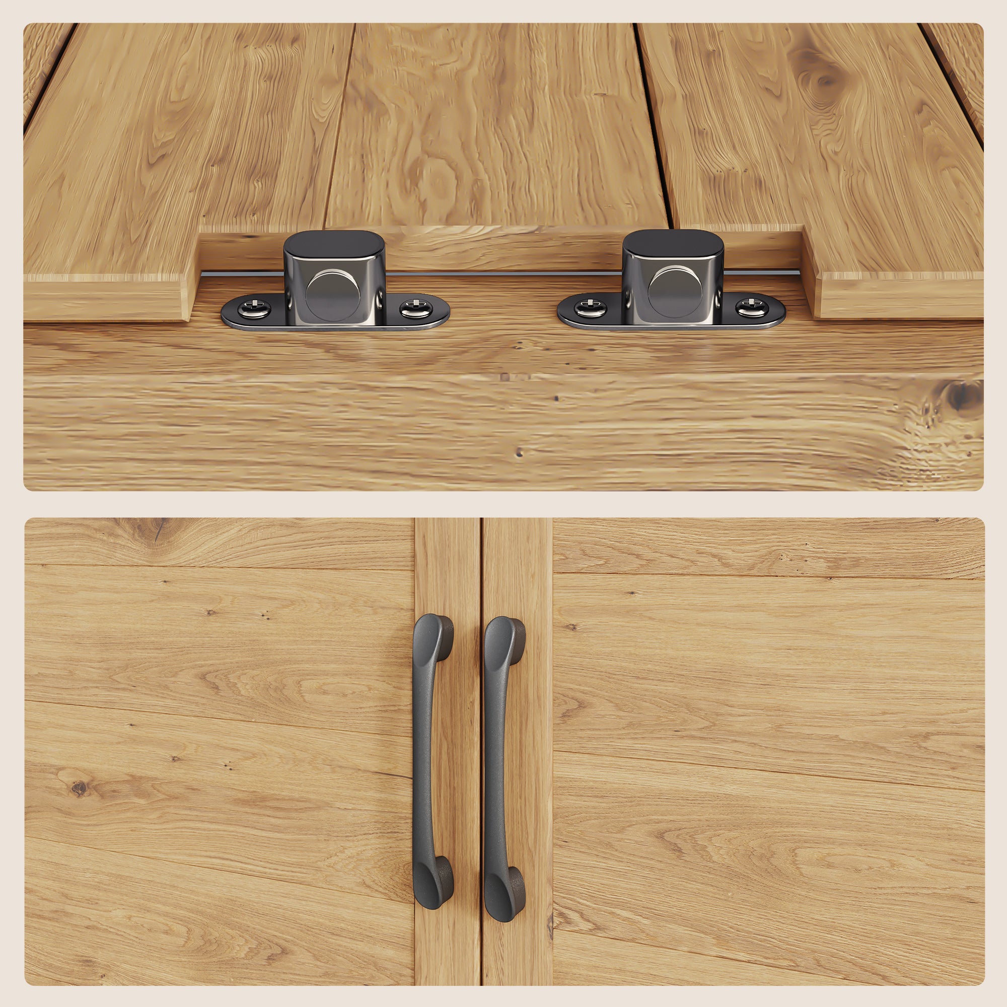 Table de Rempotage Bealife Placard de Rangement Extérieur Bois Sapin Table Jardinage Plateau Métal 2 Portes 2 Étagères - 6