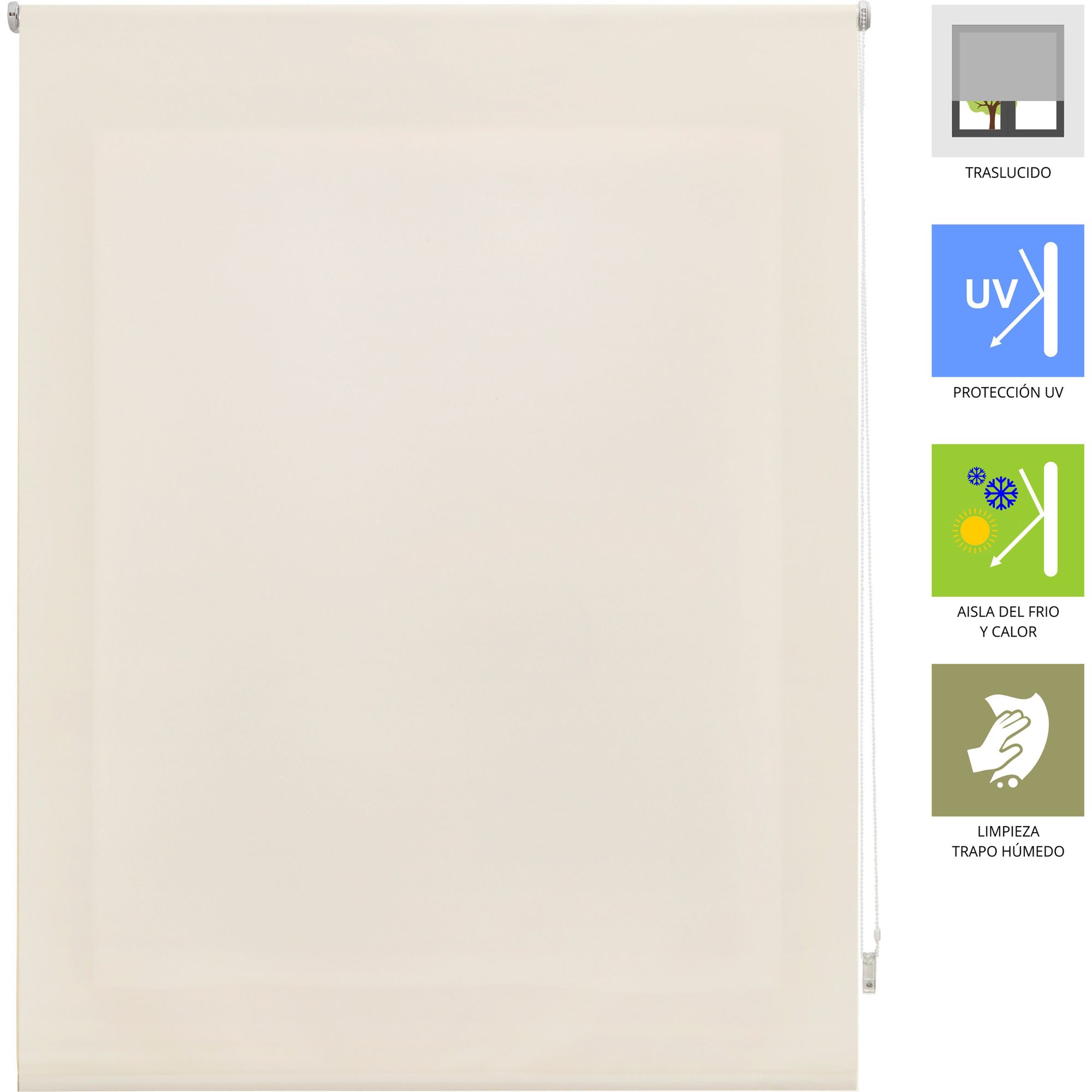 ECOMMERC3 | Tenda a Rullo Traslucida Misura 100x175 - Tenda a Rullo per Installazione a Parete o Soffitto - 3