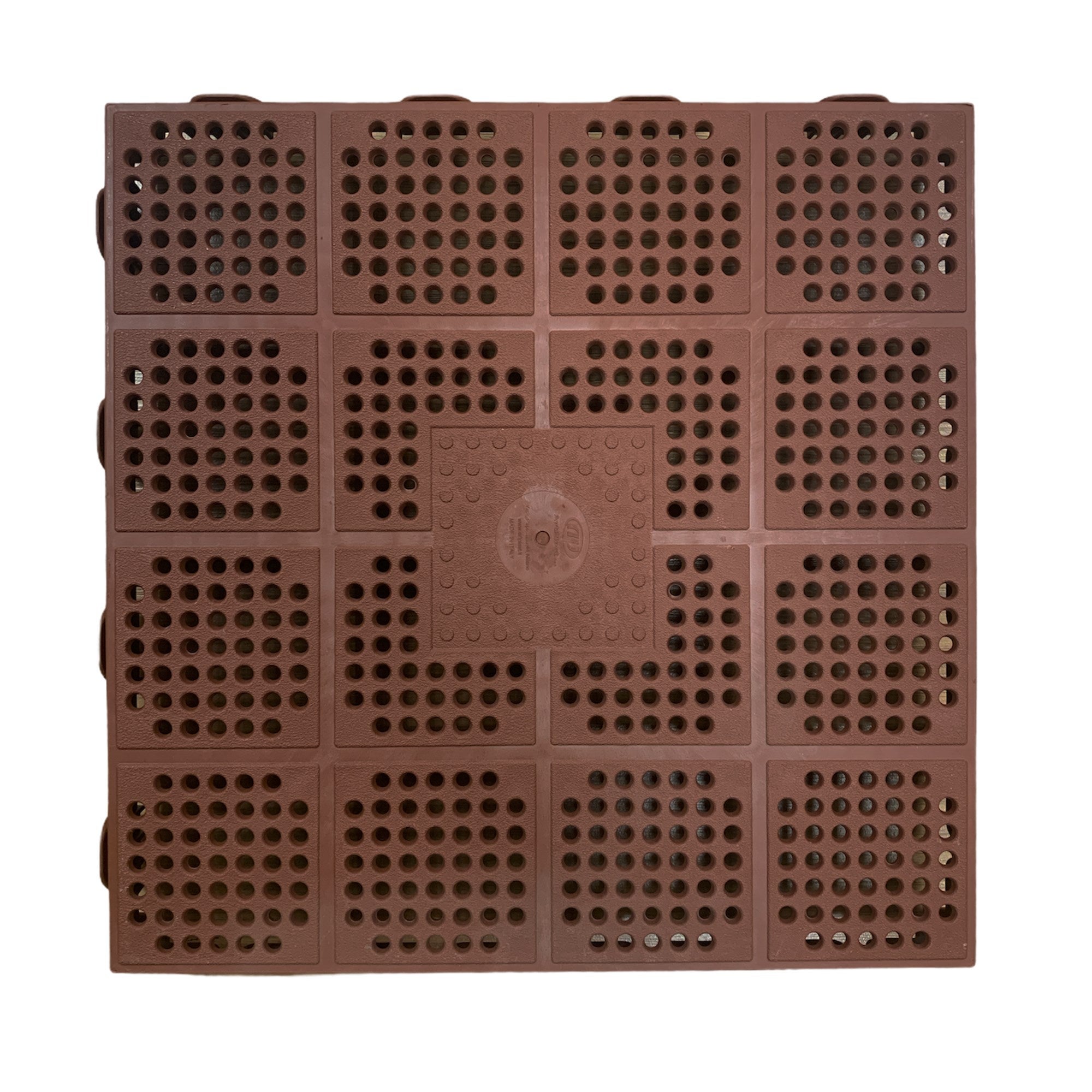 Pack de 6 dalles de sol extérieur en nid d'abeille en plastique mesurant 39x39x4,8 cm. Superficie totale 0,9m² COMBI - Marron - 5