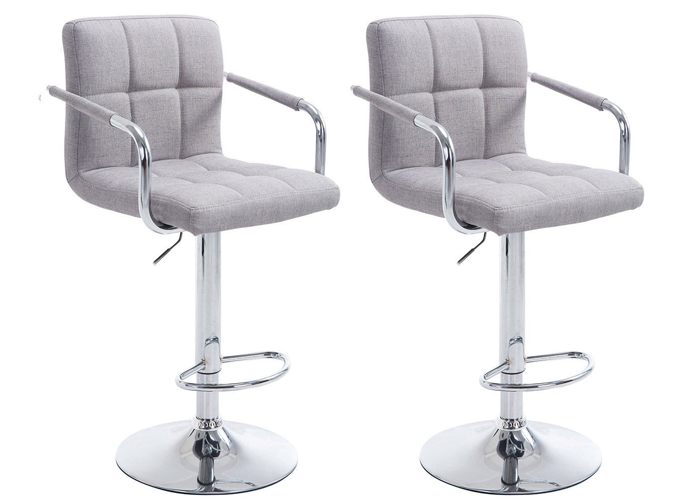 Lot de 2 Tabourets de bar Emma avec Piètement en Métal Hauteur réglable