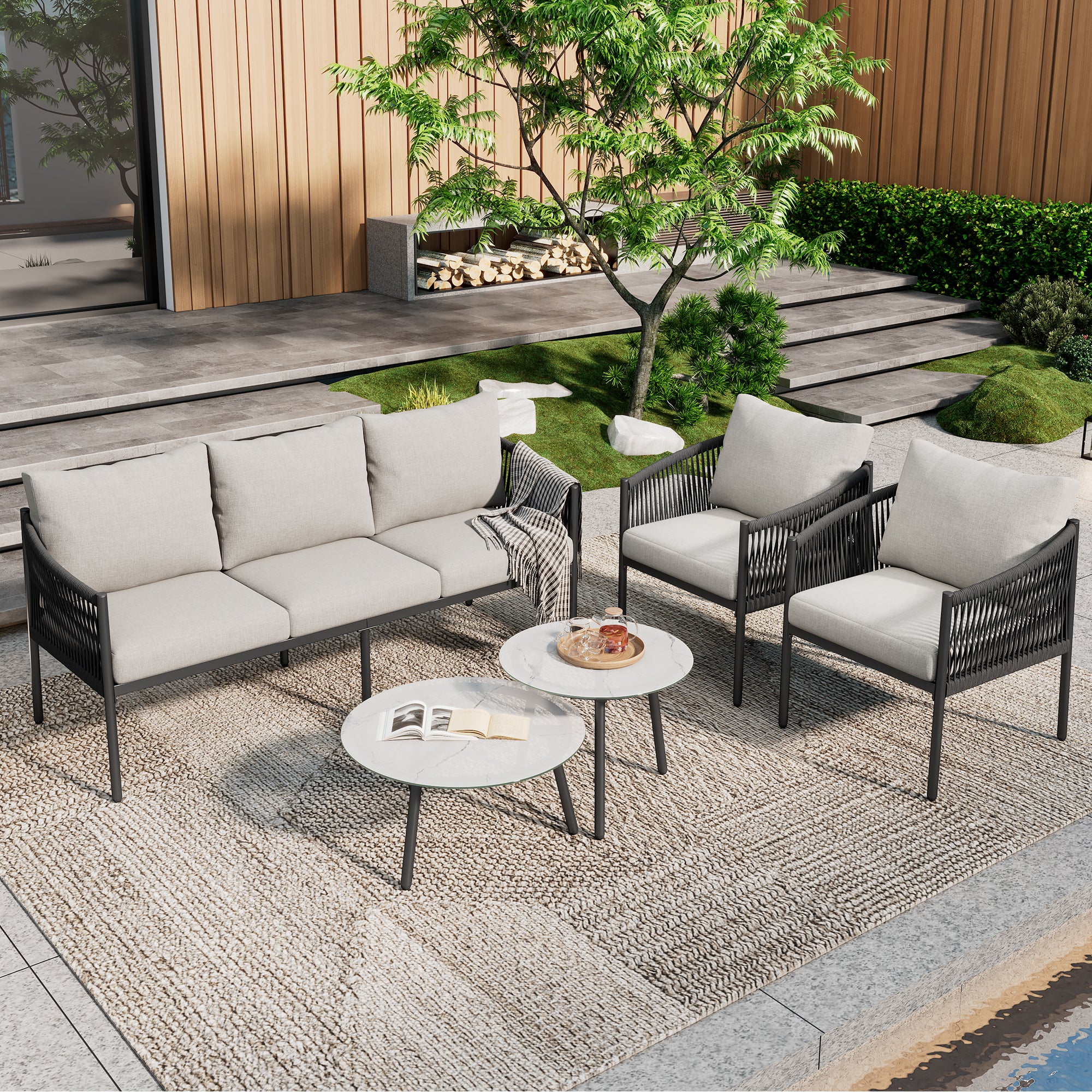 Kasanova Tavolino E Due Sedie In Ferro Giardino Tavolini Kasanova